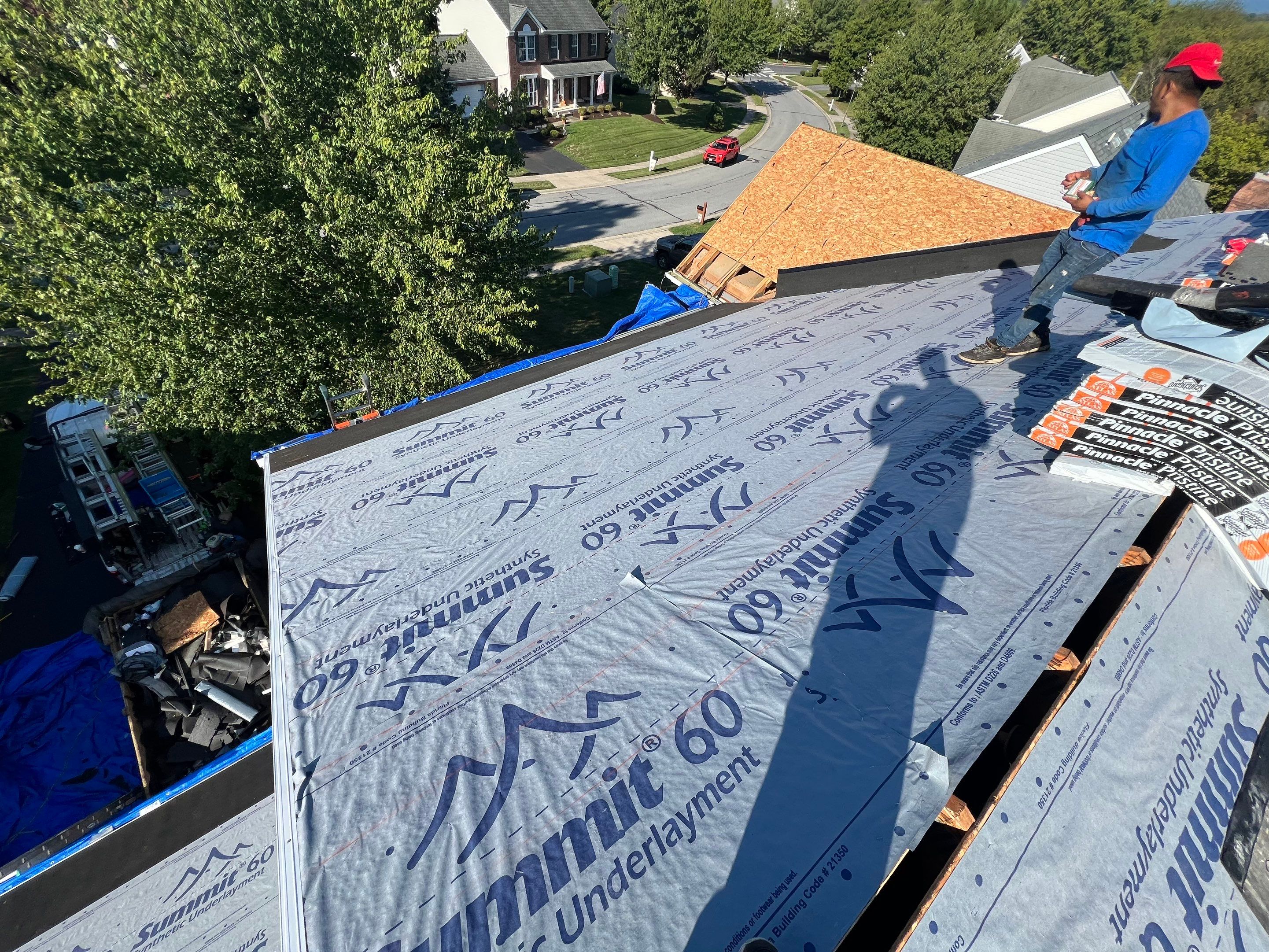 Residential Roofing Installation using Atlas Pinnacle Pristine Pewter Architectural Shingles by Frederick Roof Repair