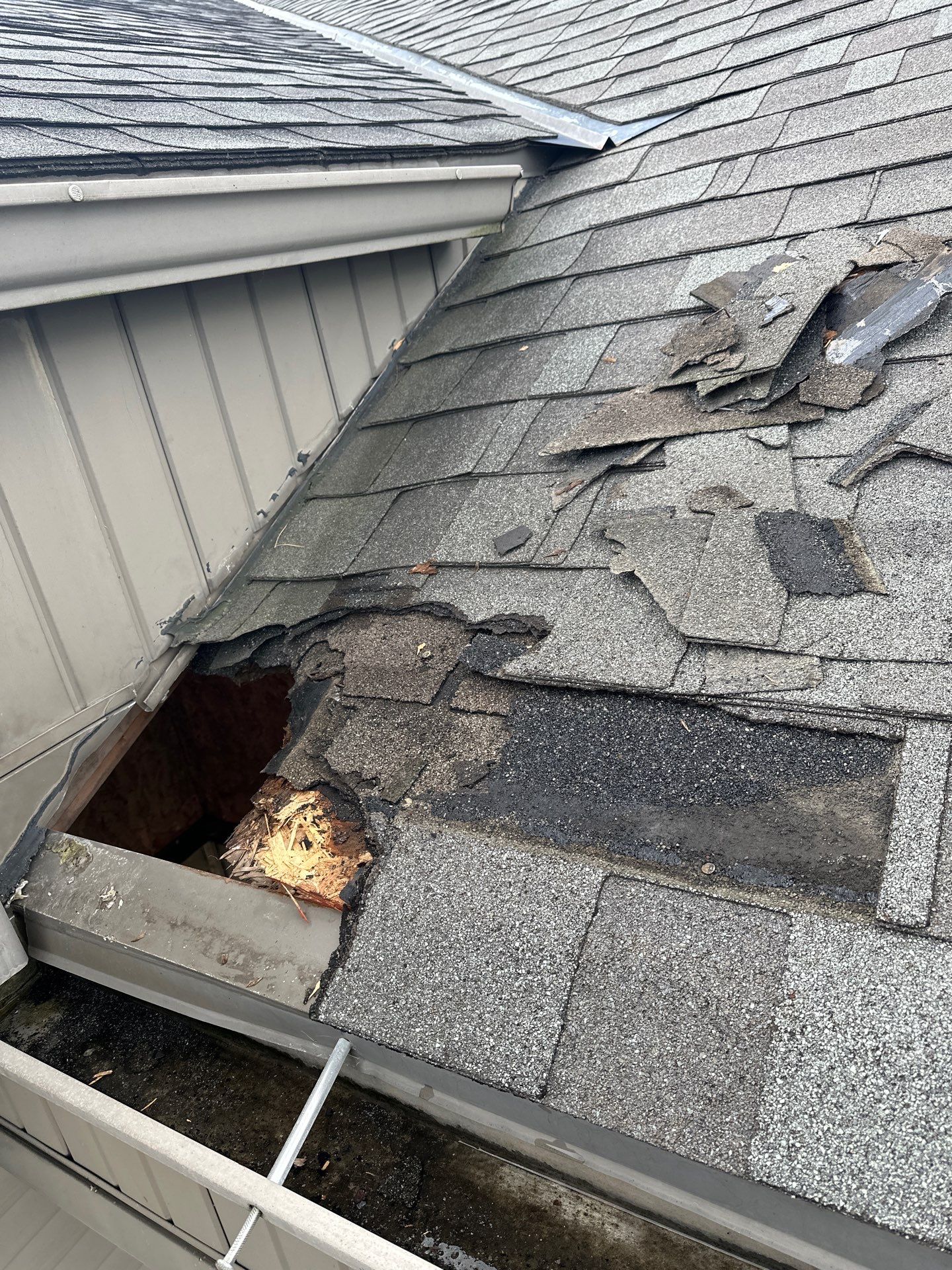 Soffit and Shingle repair  by Gellings Roofing & Siding