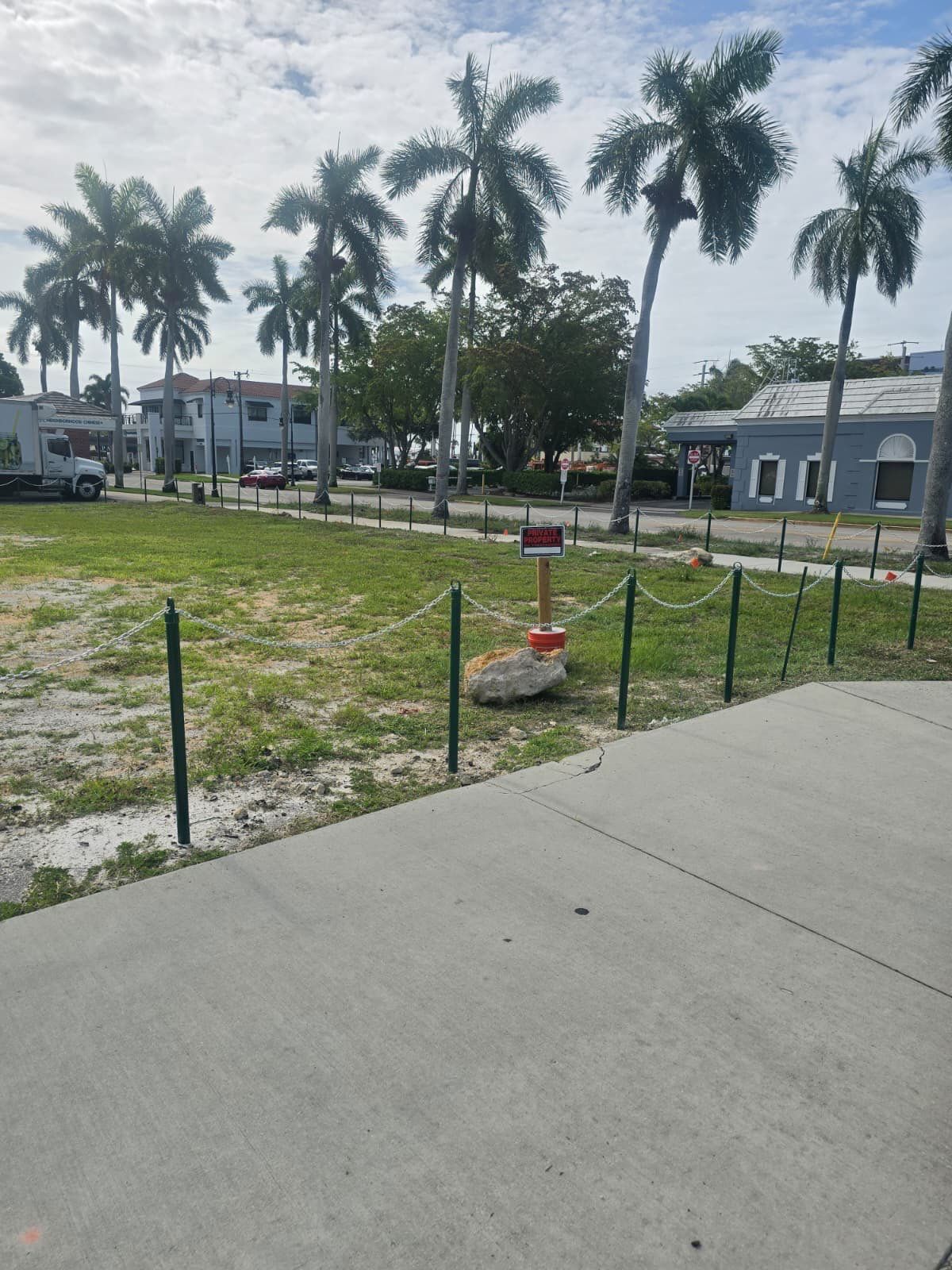 Commercial Post and Chain Fence Installation in Naples by True Fence LLC