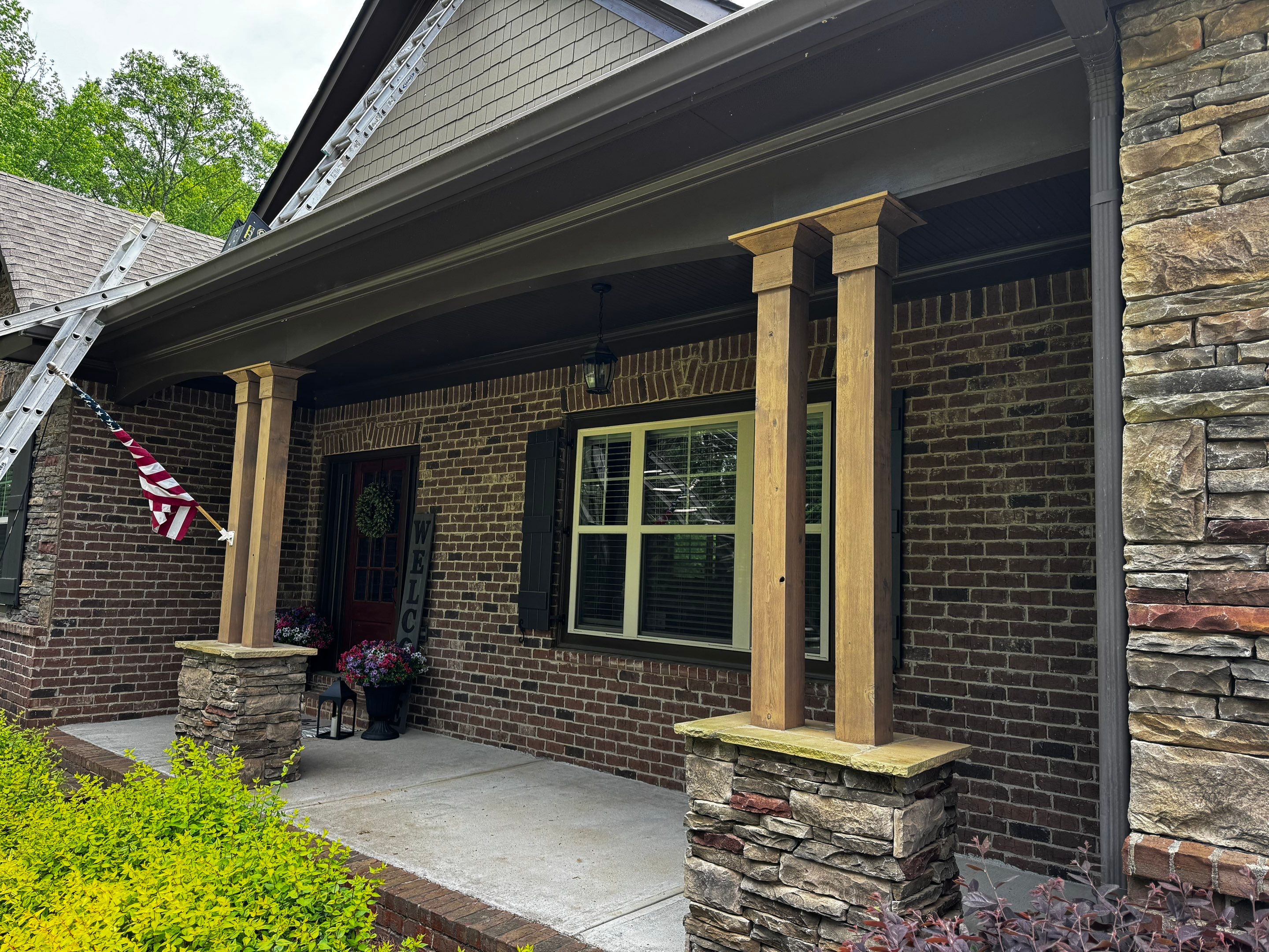 A-Frame Accents & Posts: Staining Project by PGP Surface Solutions, LLC