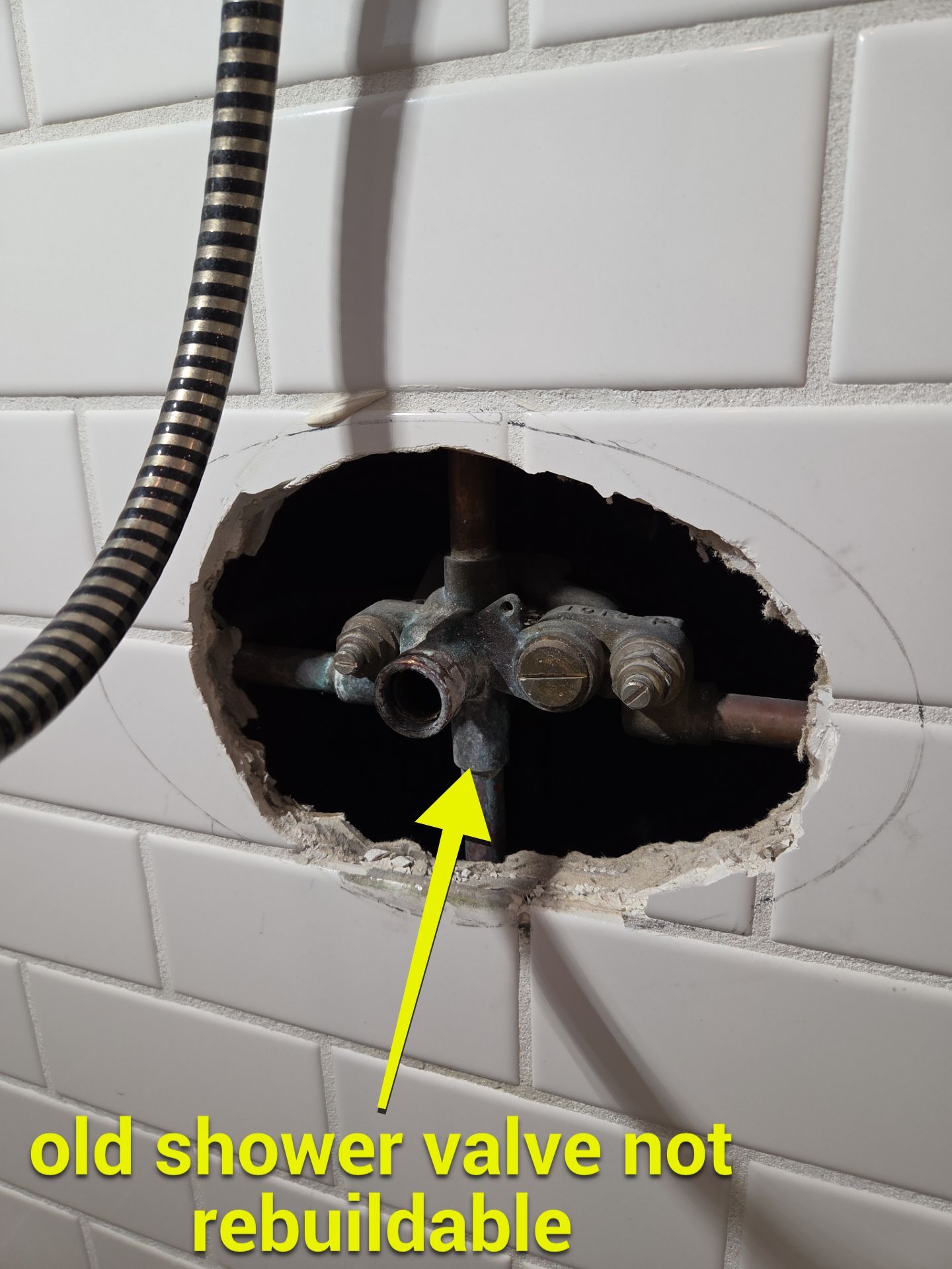 Replacing shower Valve through Tile by Professional Plumbing Inc 