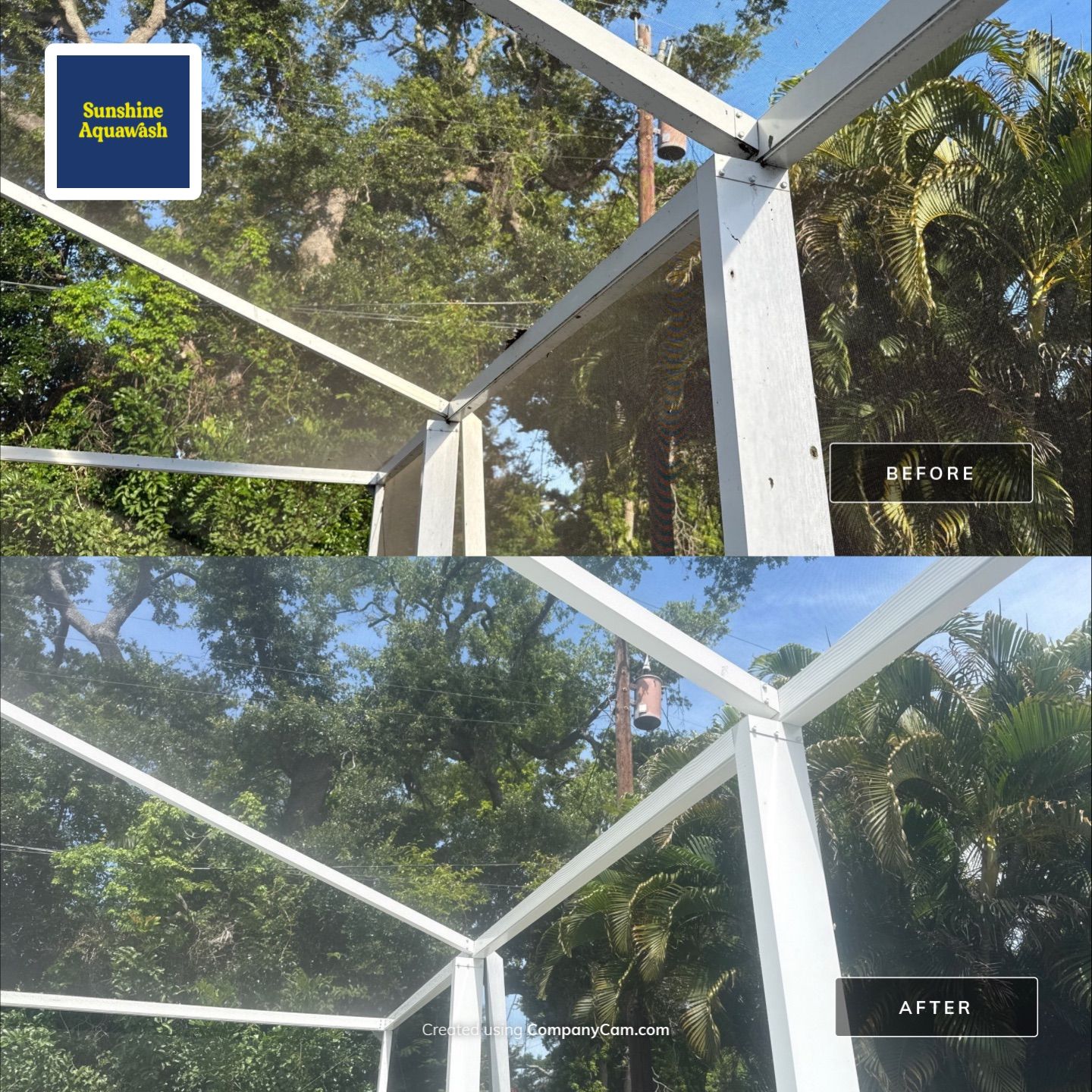 Painted Pool Deck & Pool Cage Cleaning in Allendale – Bradenton, FL by Sunshine AquaWash