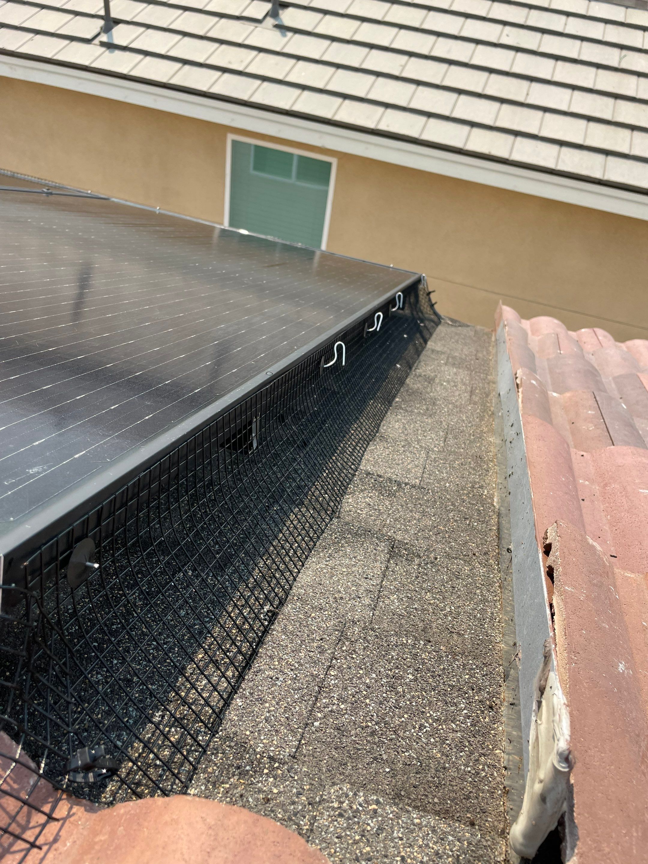 Solar Panel Bird Proofing in Ontario Ca by Palm Coast Solar Cleaning