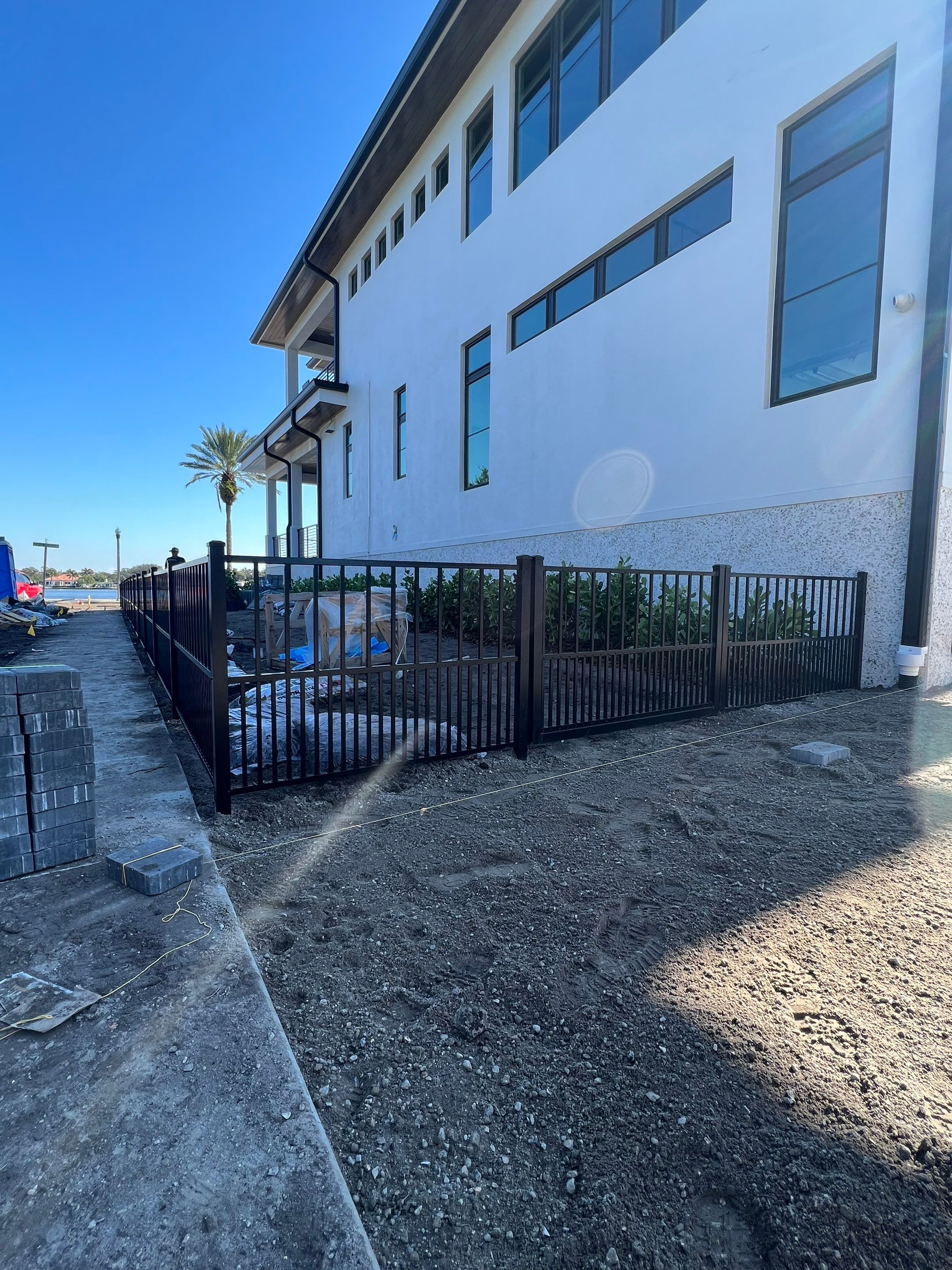 Aluminum Fence Installation using 3 Rail Aluminum Puppy Picket Fence by Asap fence and gates, LLC