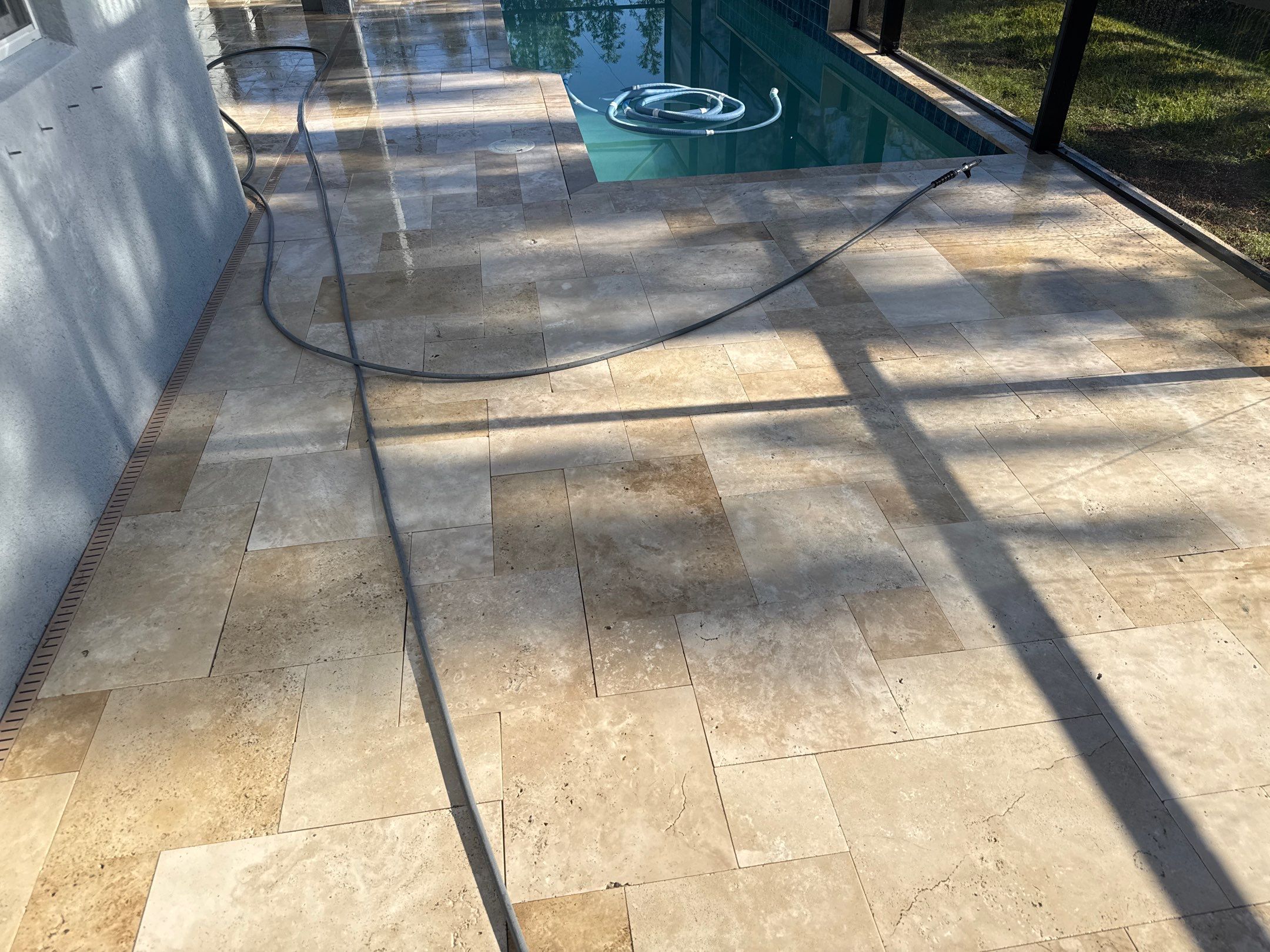 Paver Pool Deck Cleaning & Pool Cage Cleaning in Trevesta – Palmetto, FL by Sunshine AquaWash