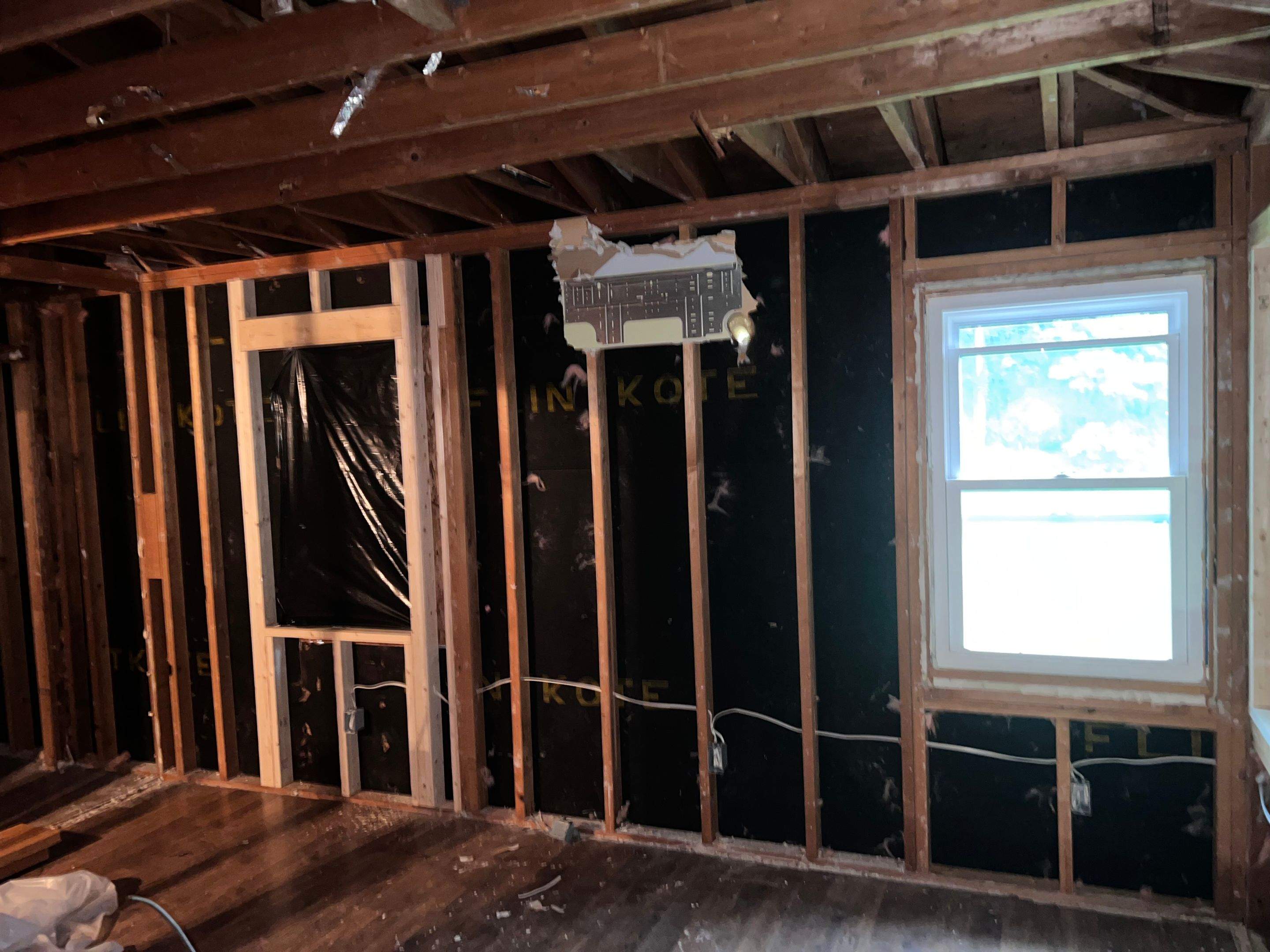 Master bedroom Exterior Walls using open cell spray foam by NYS Foam & Energy