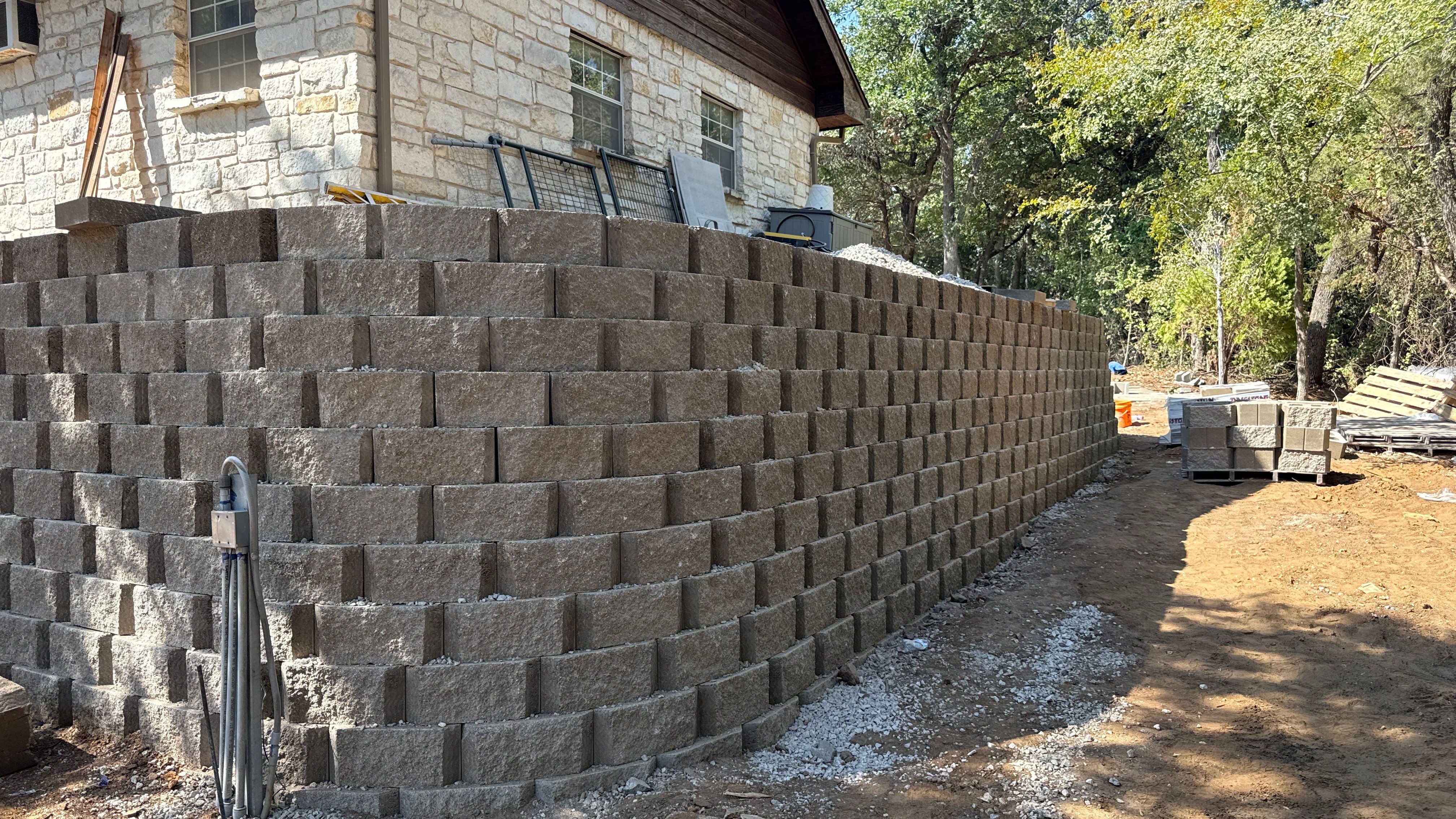 In Progress Retaining Wall Project by Peterson’s