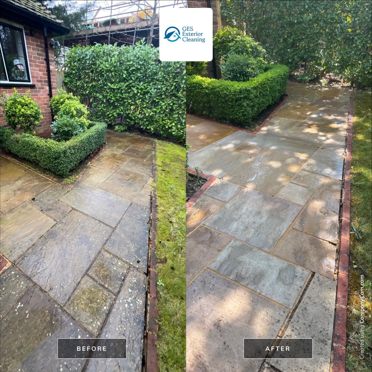 Patio Area Spring Clean using 18inch Whirlaway FSC by Ges Exterior Cleaning ltd