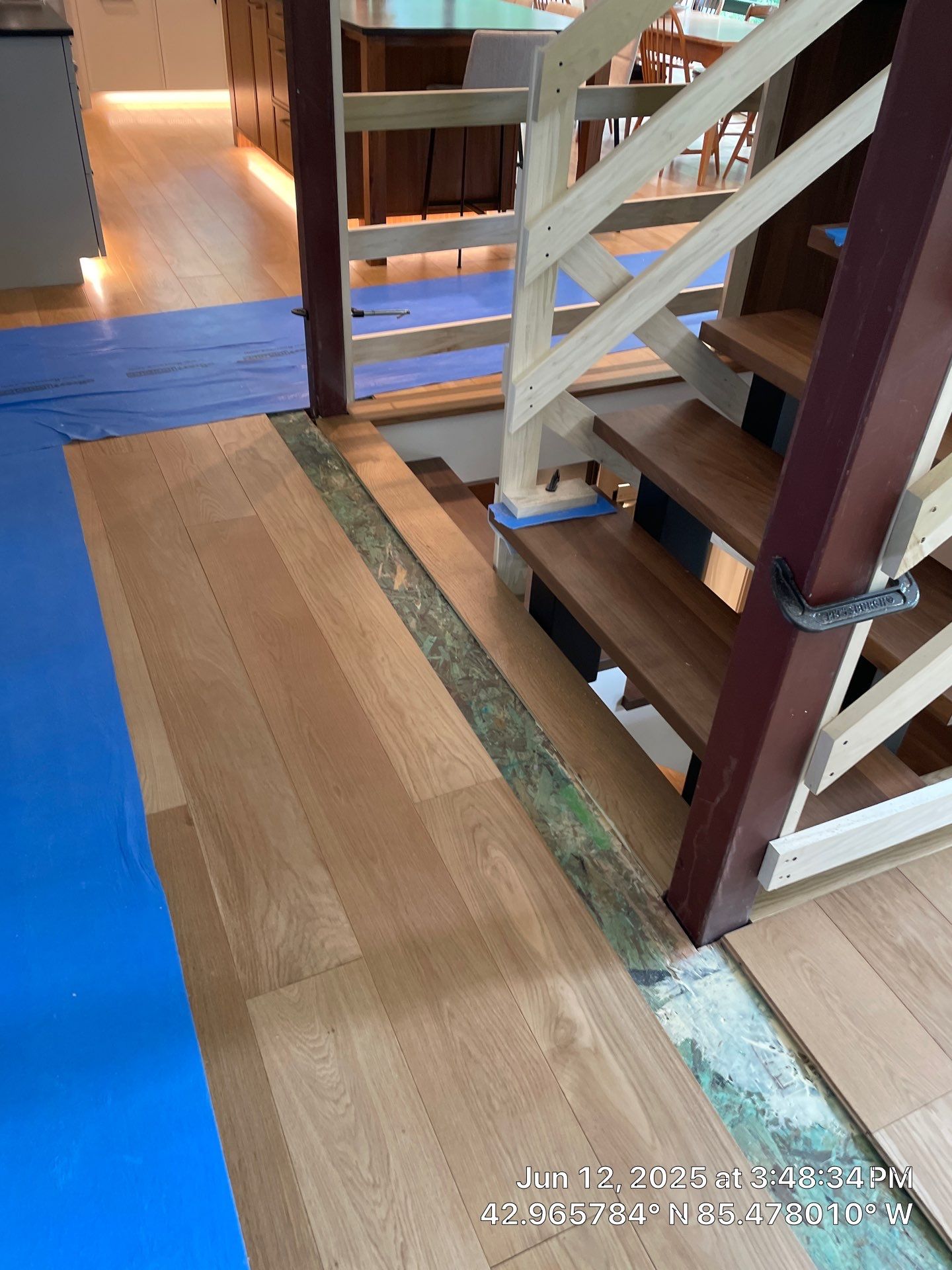 Engineered European White Oak with Matching Custom Stair Nose by RTBaldwin Hardwood Floors