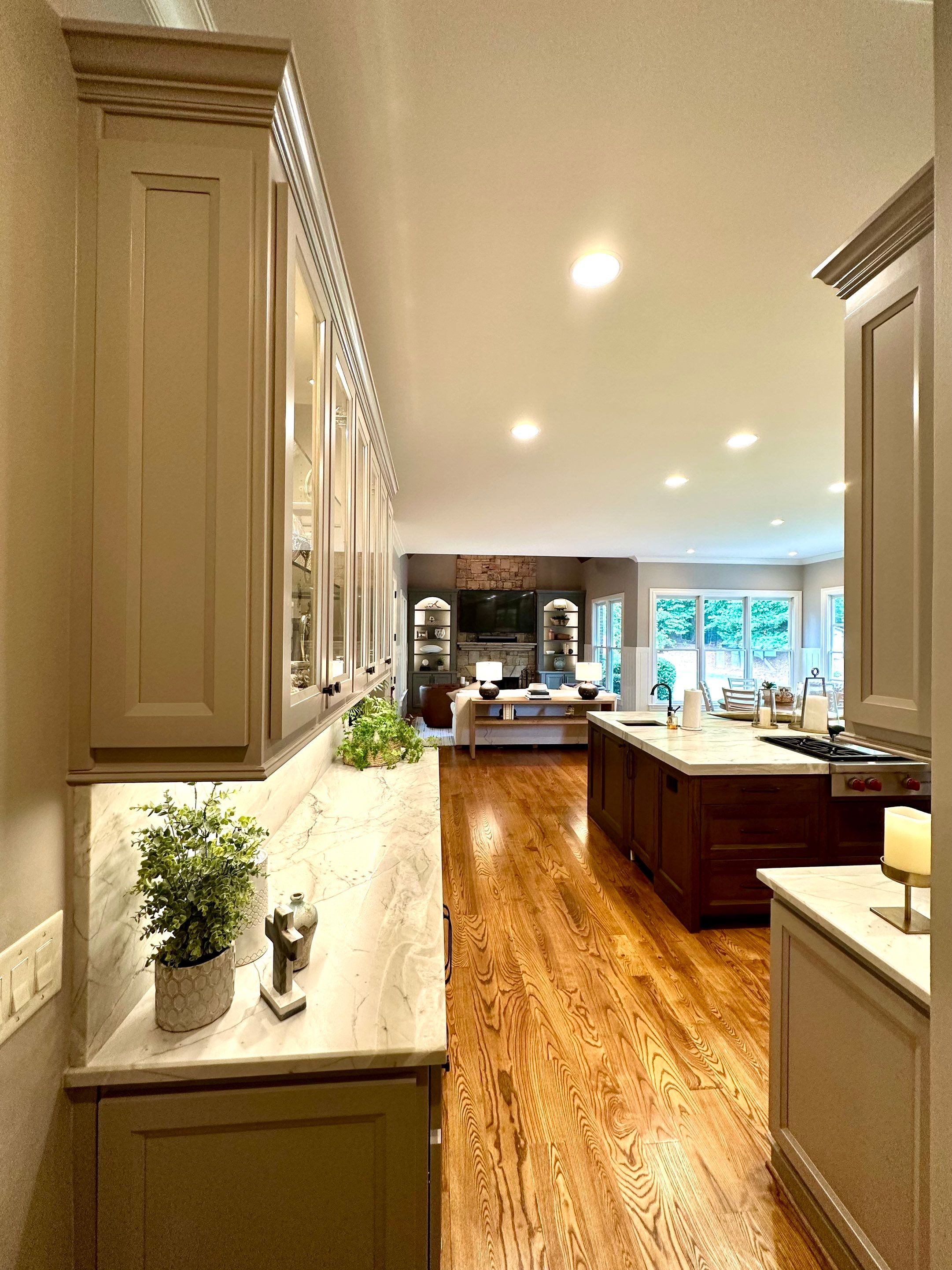 Cabinet Transformation – Kitchen & Living Room by Atlanta's Paint Doctor