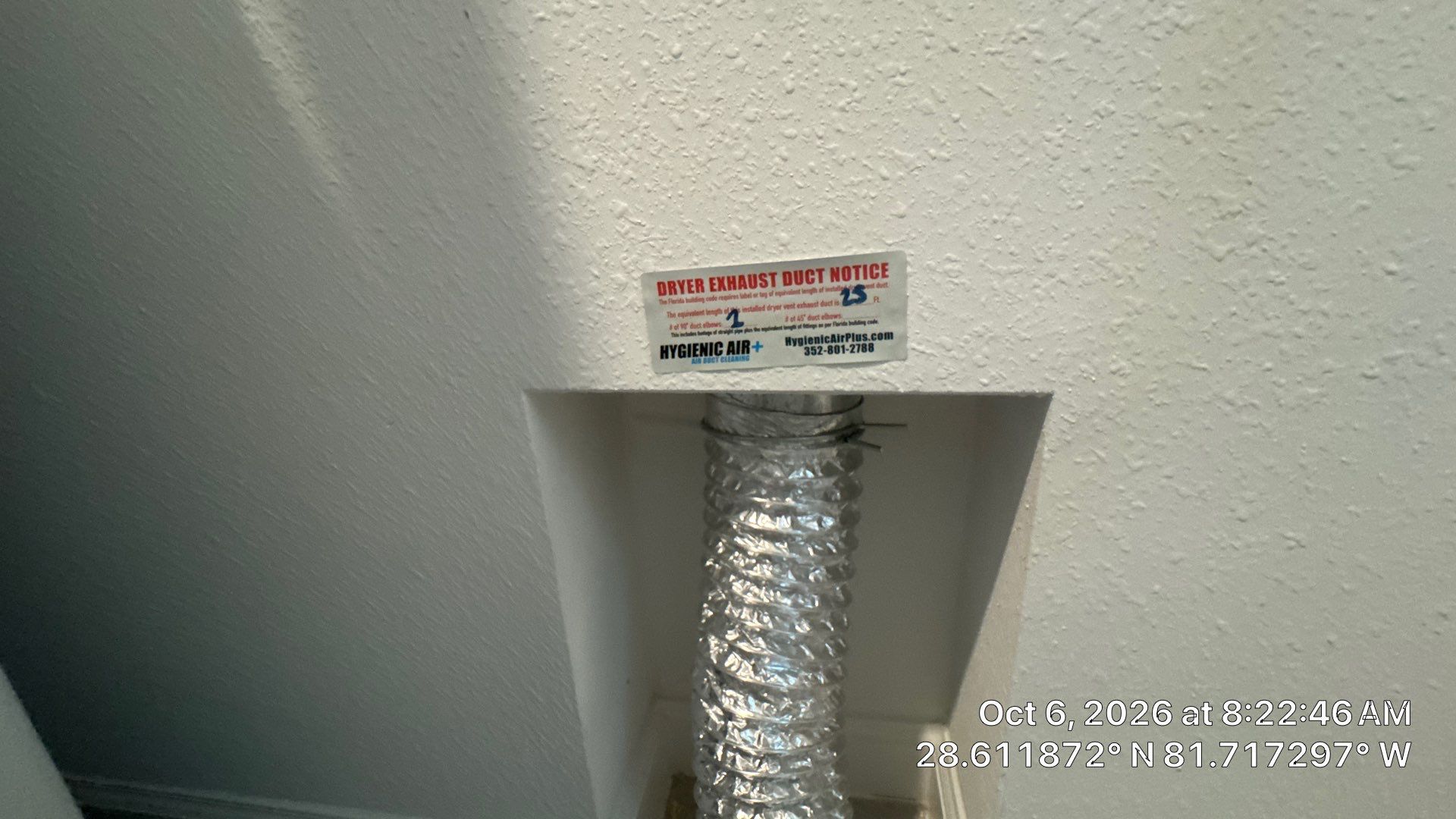Dryer Vent Cleaning in Minneola by Hygienic Air, Inc