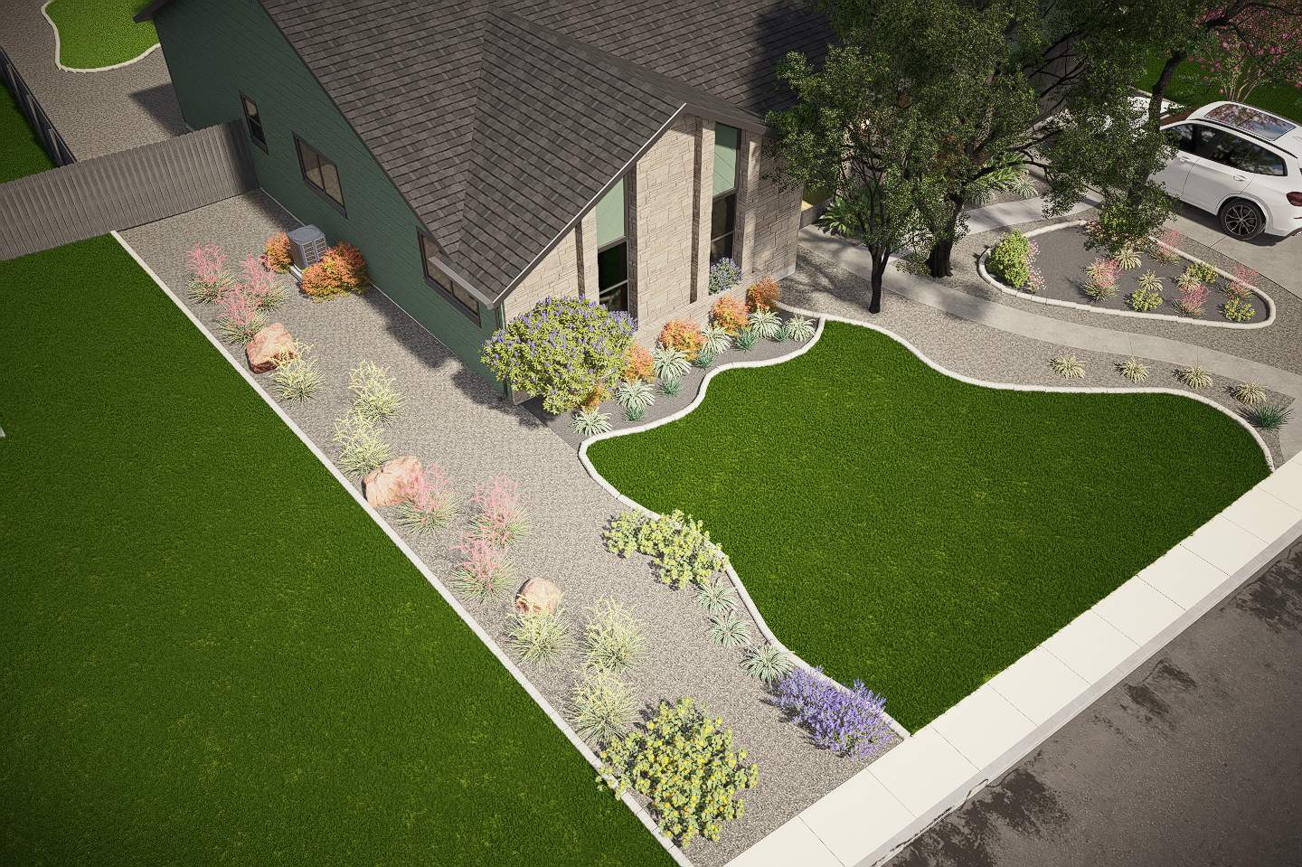 3D Landscape Design Render | Green Springs Valley, San Antonio TX by Hole In One Lawns, LLC