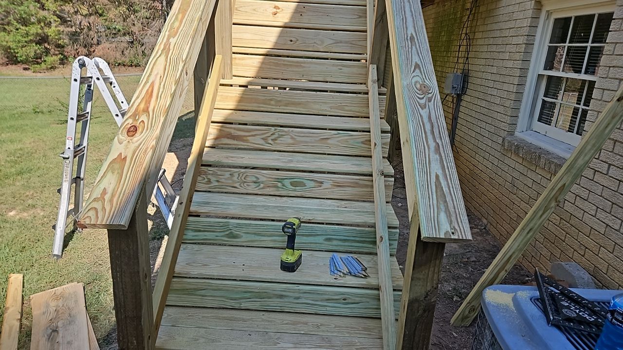 Split Rail Trail - Deck Installation  by Pillar and Pine