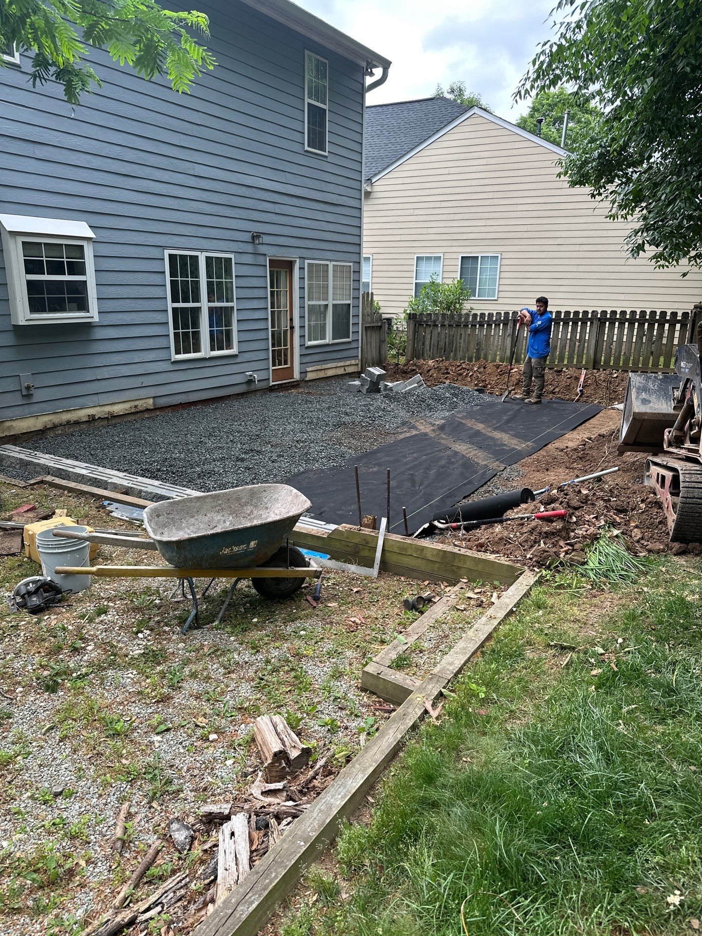 Paver patio with drainage in Durham by Martinez Brother’s Nc Landscaping Inc