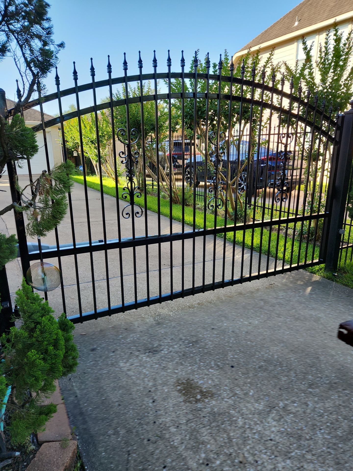Custom Ornamental Driveway Gate by Tim's Fences
