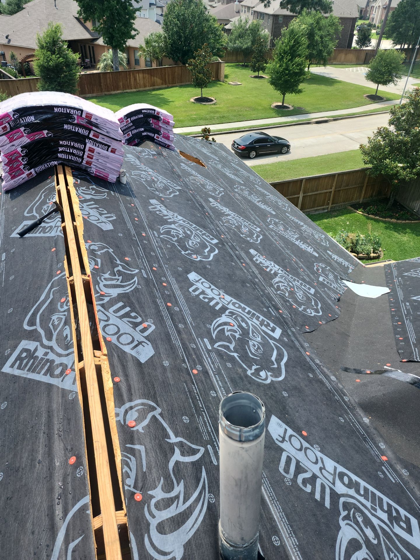 Residential Roofing Installation using Owen's Corning Duration (Lifetime) Shingles by Roof Repair Company
