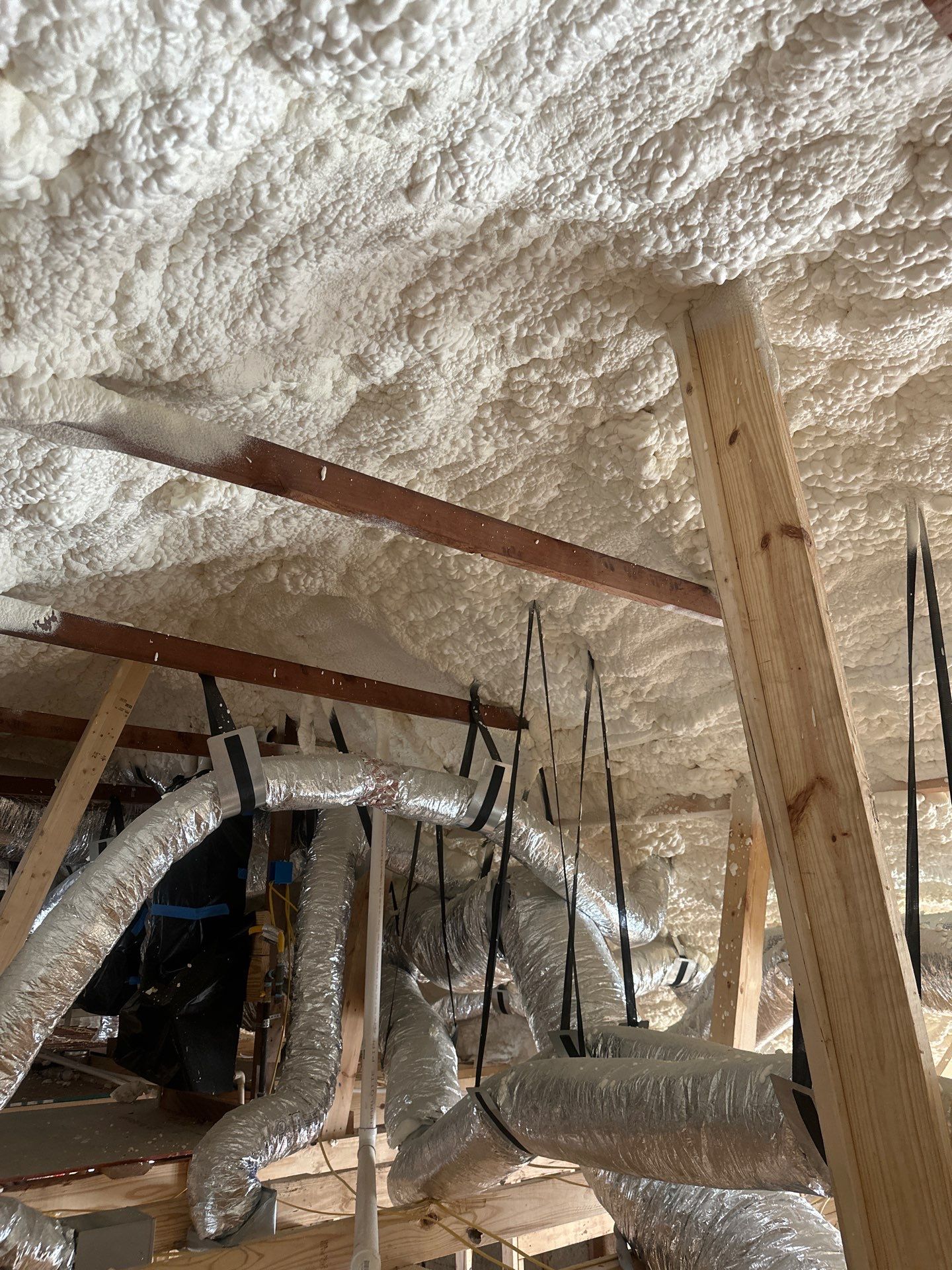 Open cell spray foam & rockwool job completed in Dallas TX by Apex Insulation Solutions