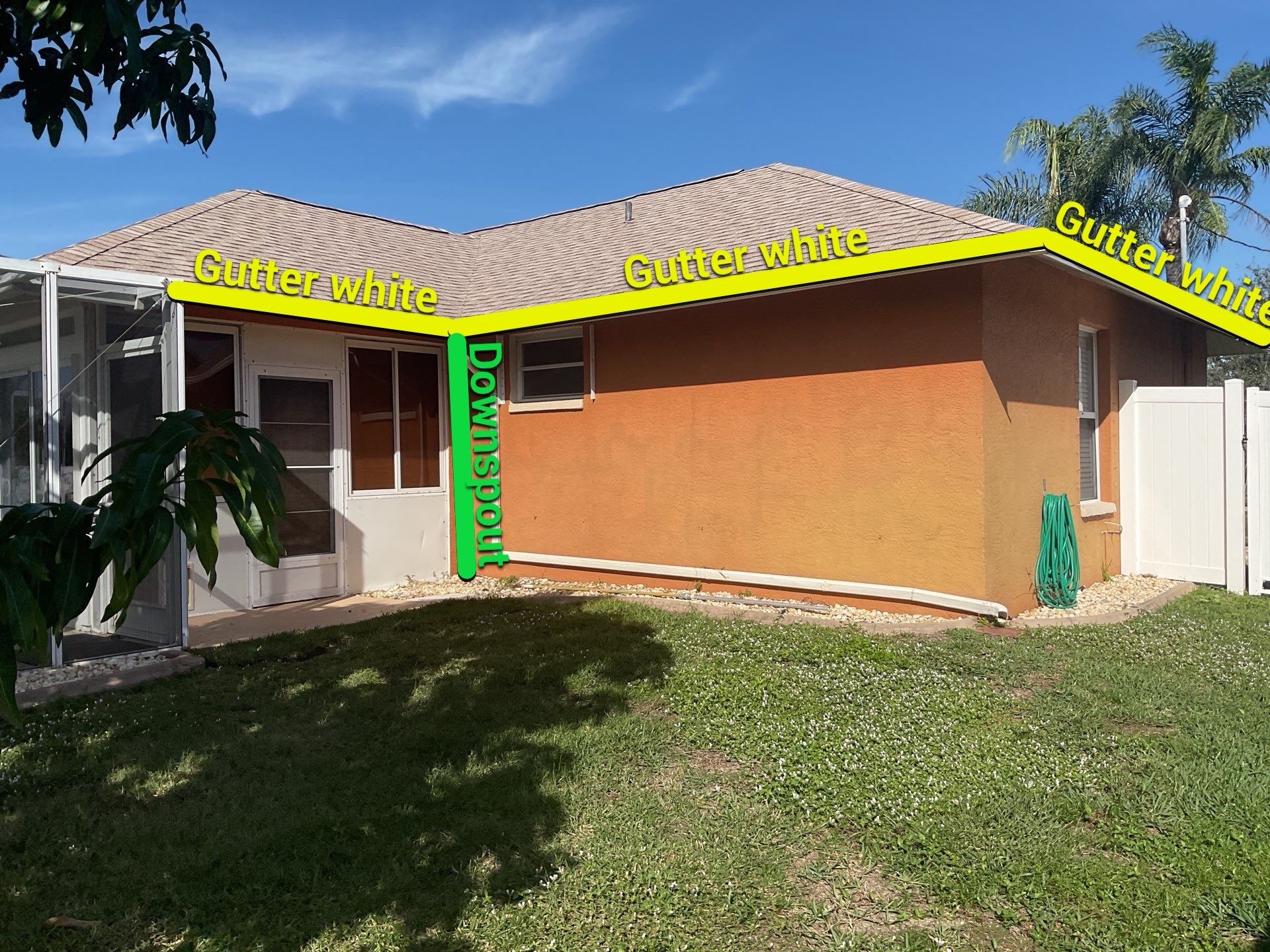 White 6-Inch Seamless Gutters in Cape Coral FL by Gutter Professors