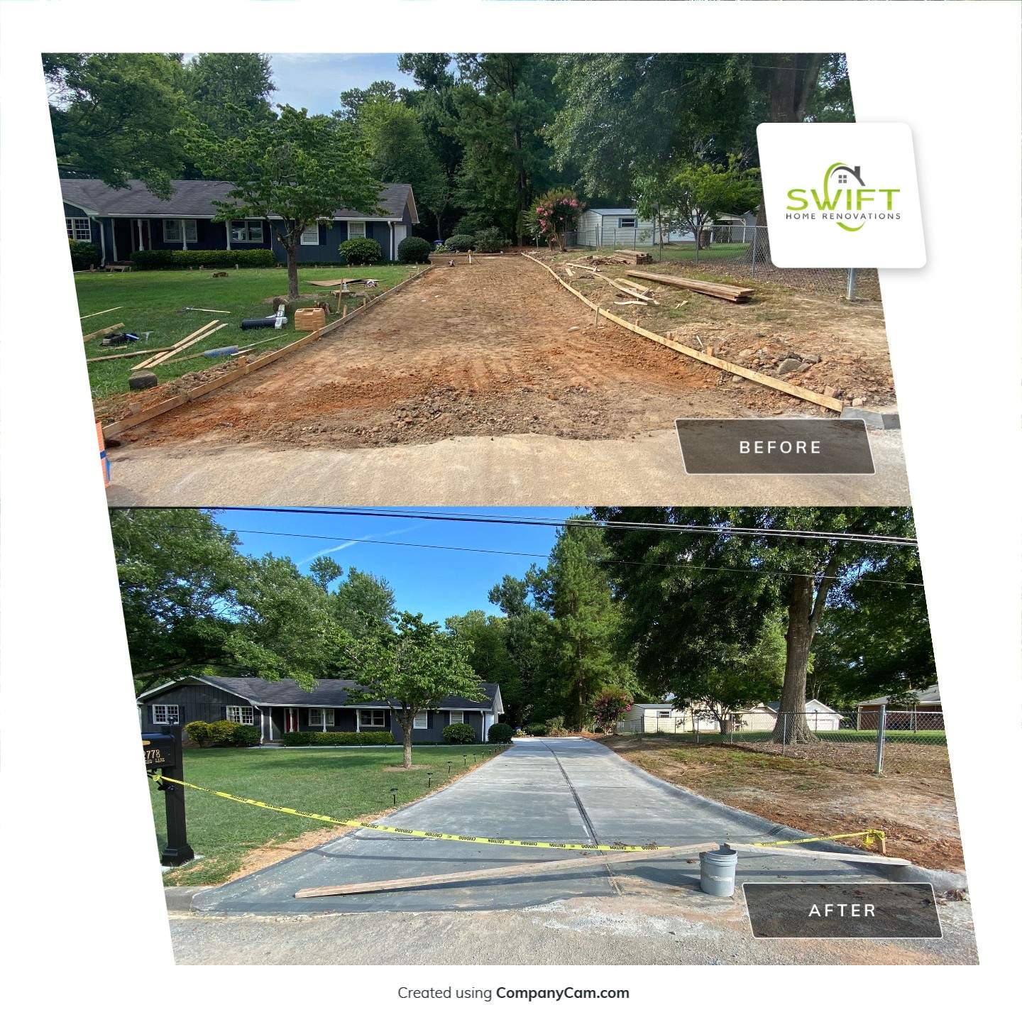 Driveway Replacement and New Concrete Walkway in Snellville by Swift Home Renovations 