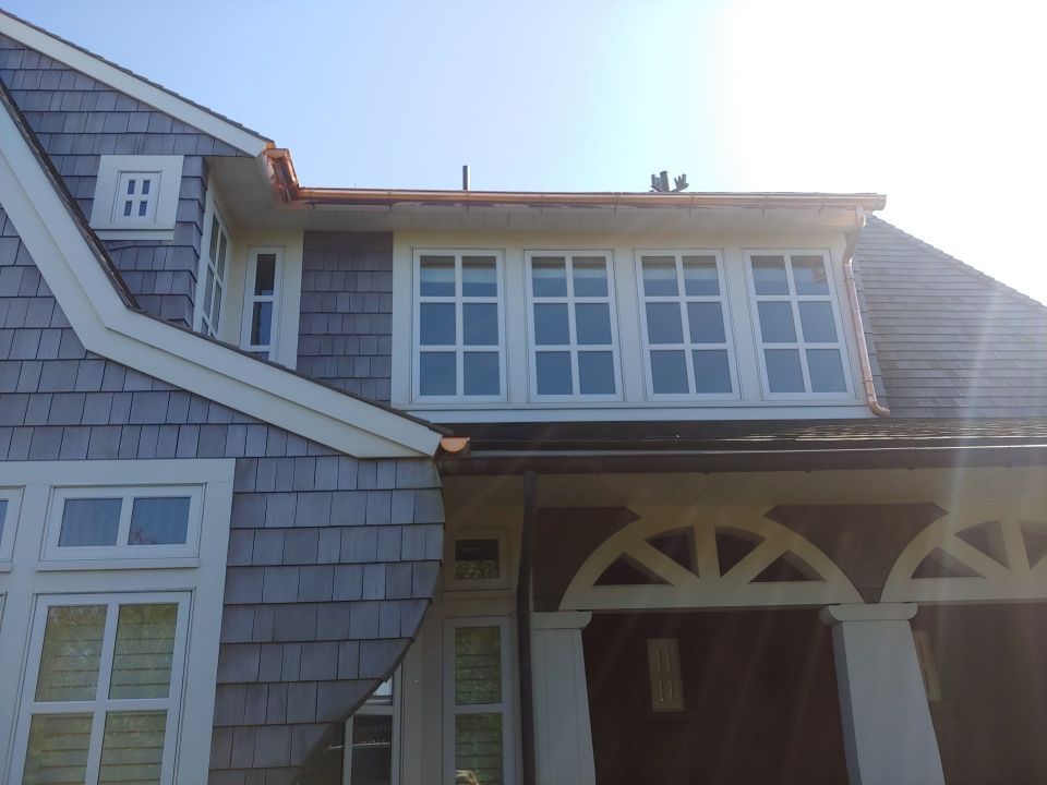 Orleans, Ma Gutter Installation using 6" Half Round Copper Gutter by Gutter Pro Enterprises