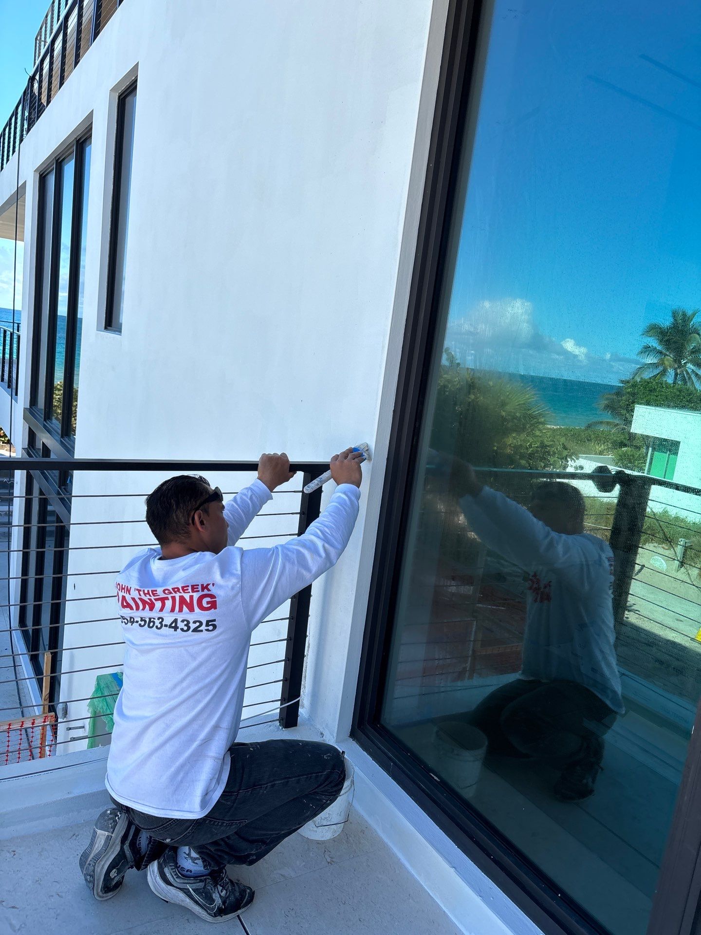 Oceanfront New Home Painting by John “The Greek” Painting