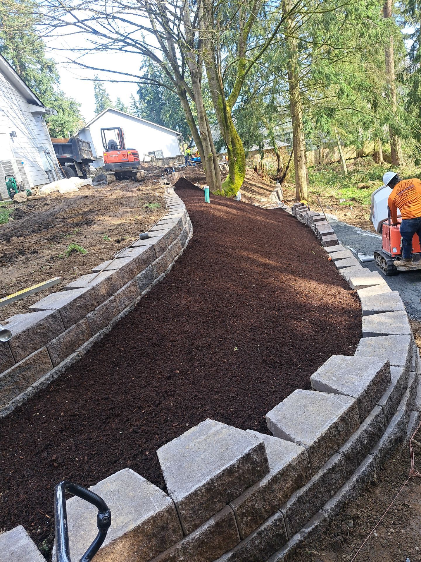 Retaining Wall and Backyard Renovation | Everett  by Jireh Asphalt & Concrete Inc 