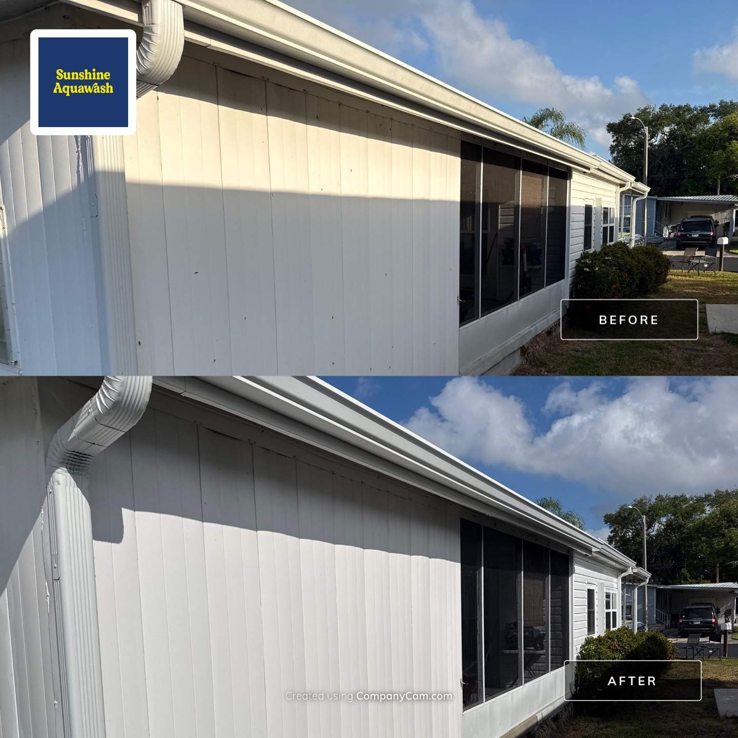 Mobile Home Soft Wash & TPO Roof Cleaning in Leisure Lake Mobile Home Park – Palmetto, FL by Sunshine AquaWash
