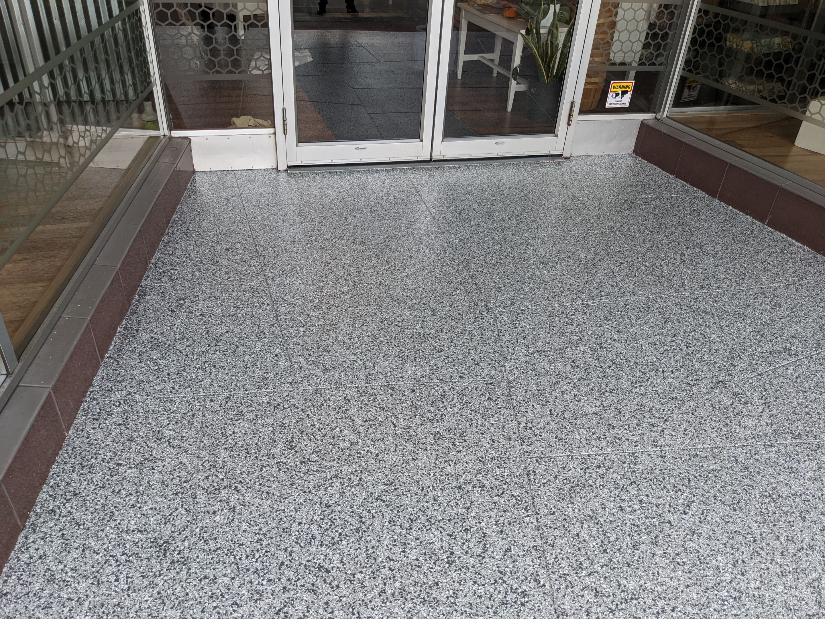 Commercial Floor Transformation using Slate Stone by Croc Coatings, LLC