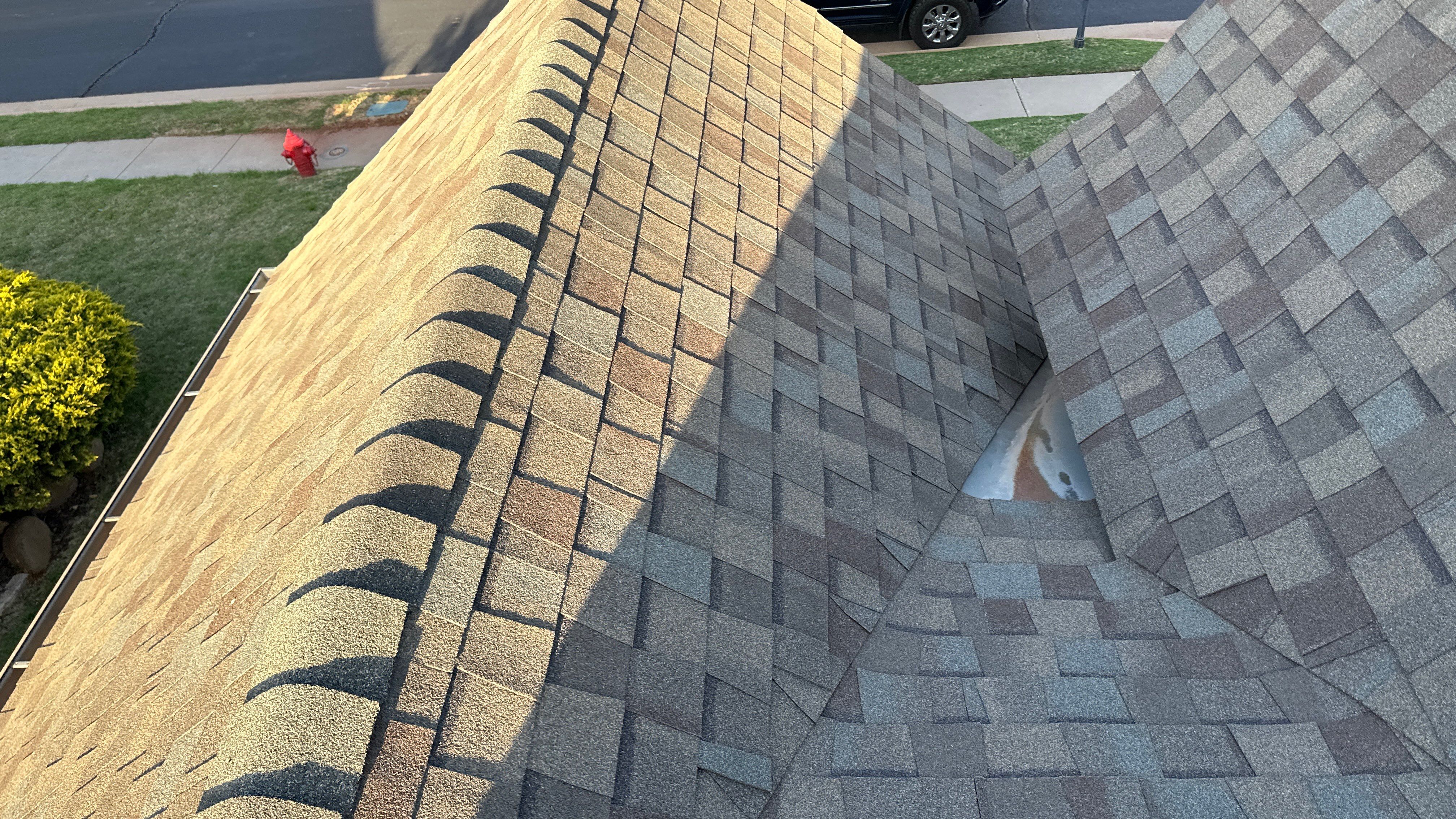 Reroof using GAF HDZ - Weathered Wood by Castillo Roofing