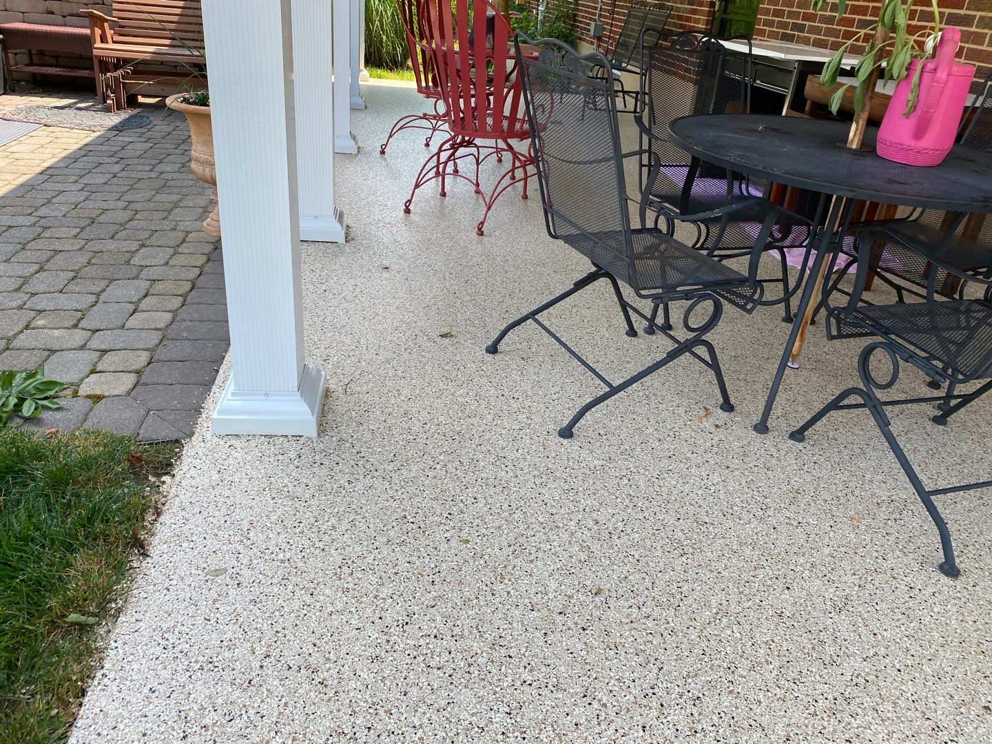 Garage Floor and Patio using Driftwood by Your1DayFloor.com