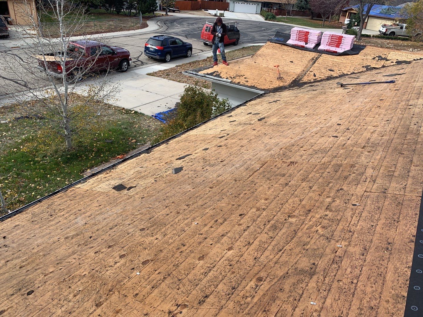 Boise single level low pitched roofing installation using Owens Corning in Teak by ID Roofing LLC