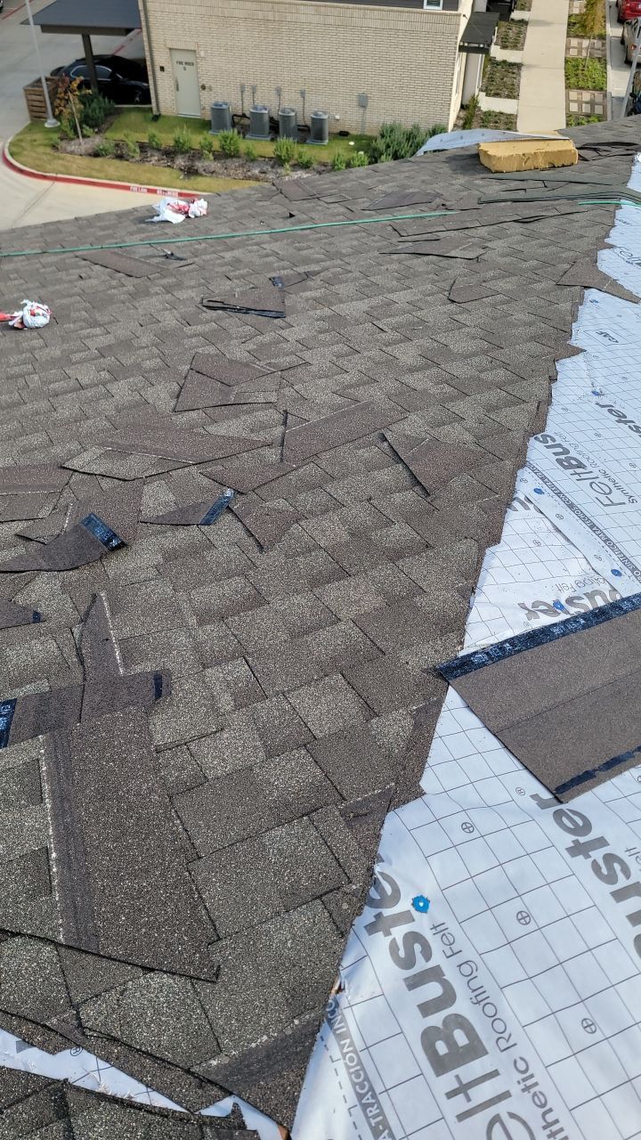 Apartment Roofing Installation using GAF HDZ Shingles, GAF TPO and Pavers in Lewisville, TX by Roof Experts
