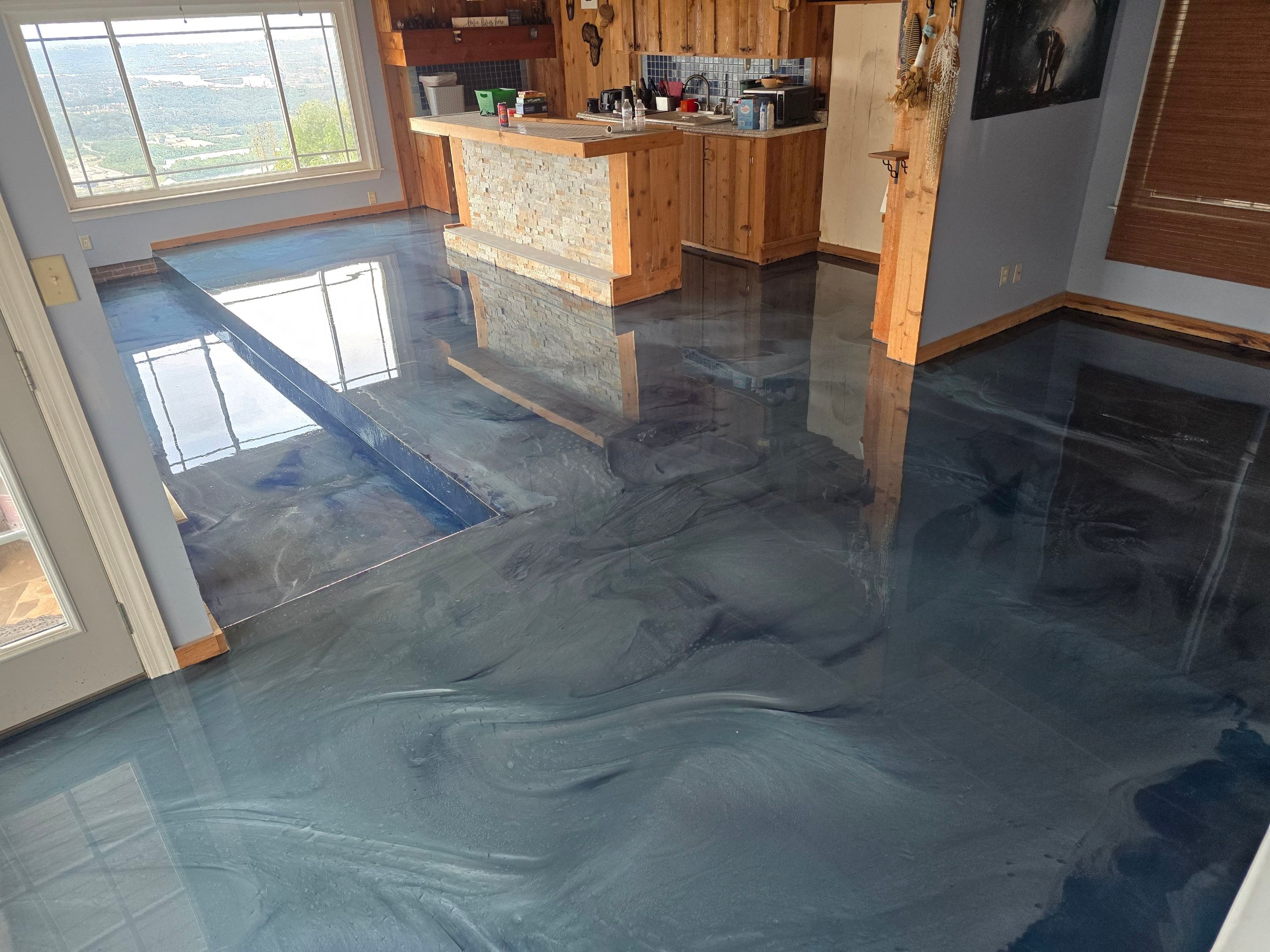 Stunning Metallic Floor in Ocean & Azure  by Elite Floor Solutions
