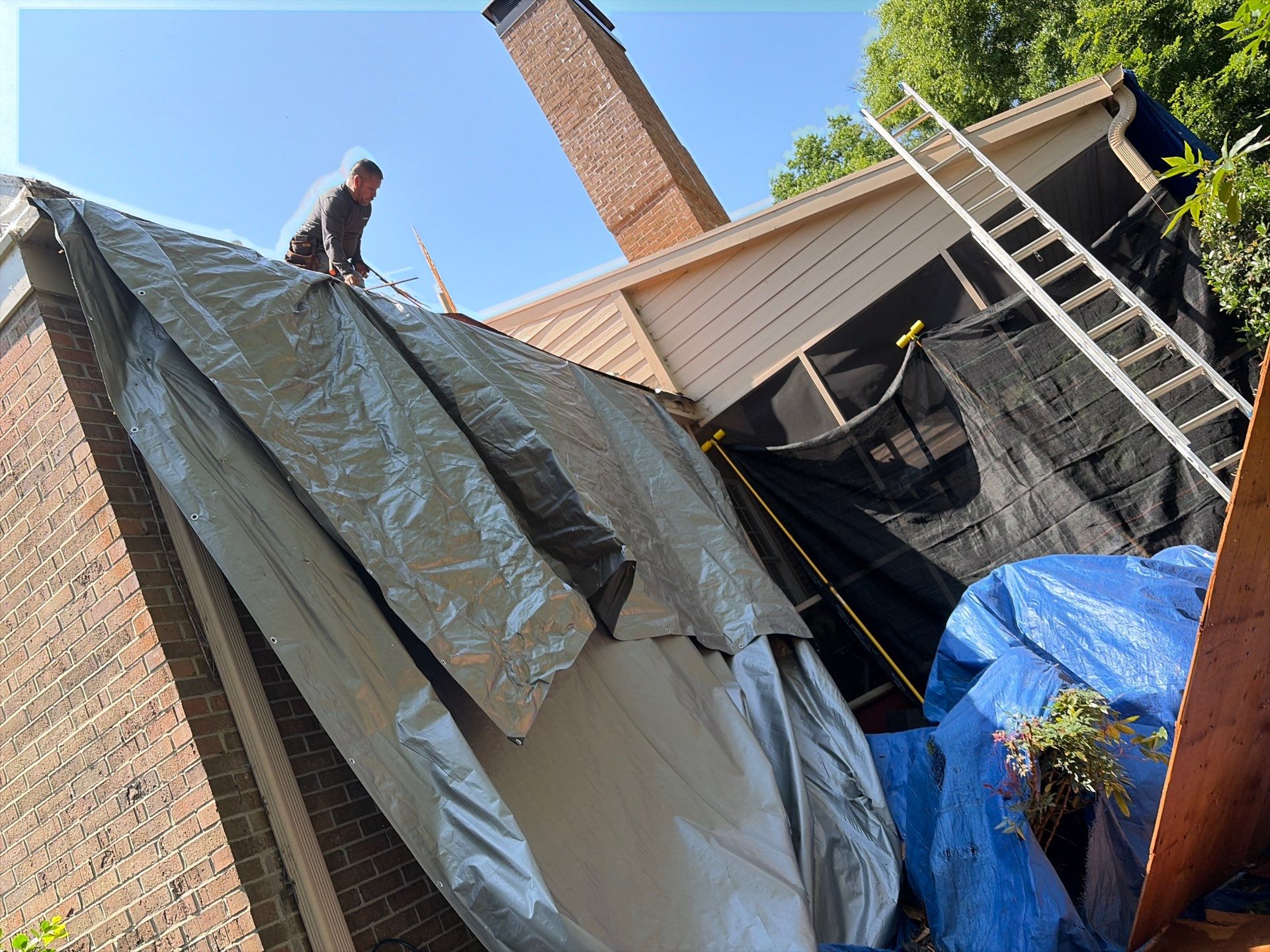 Roof Tree Damage- Repair Roof Framing and Replace Shingle Roof System In Belle Meade  by Roofworx 