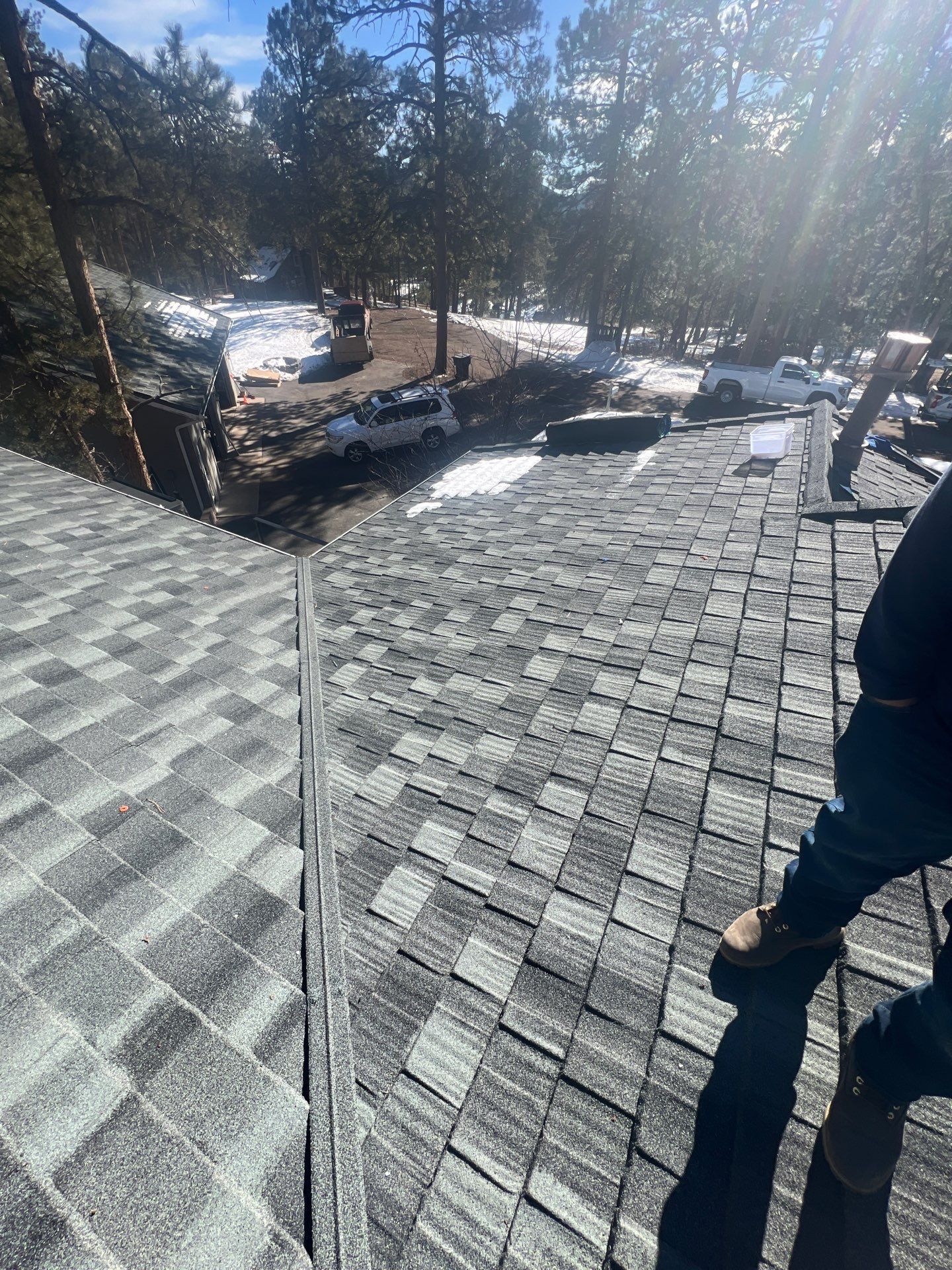 Residential Roofing Installation using Stone Coated Steel by Blue Peaks Roofing LLC 