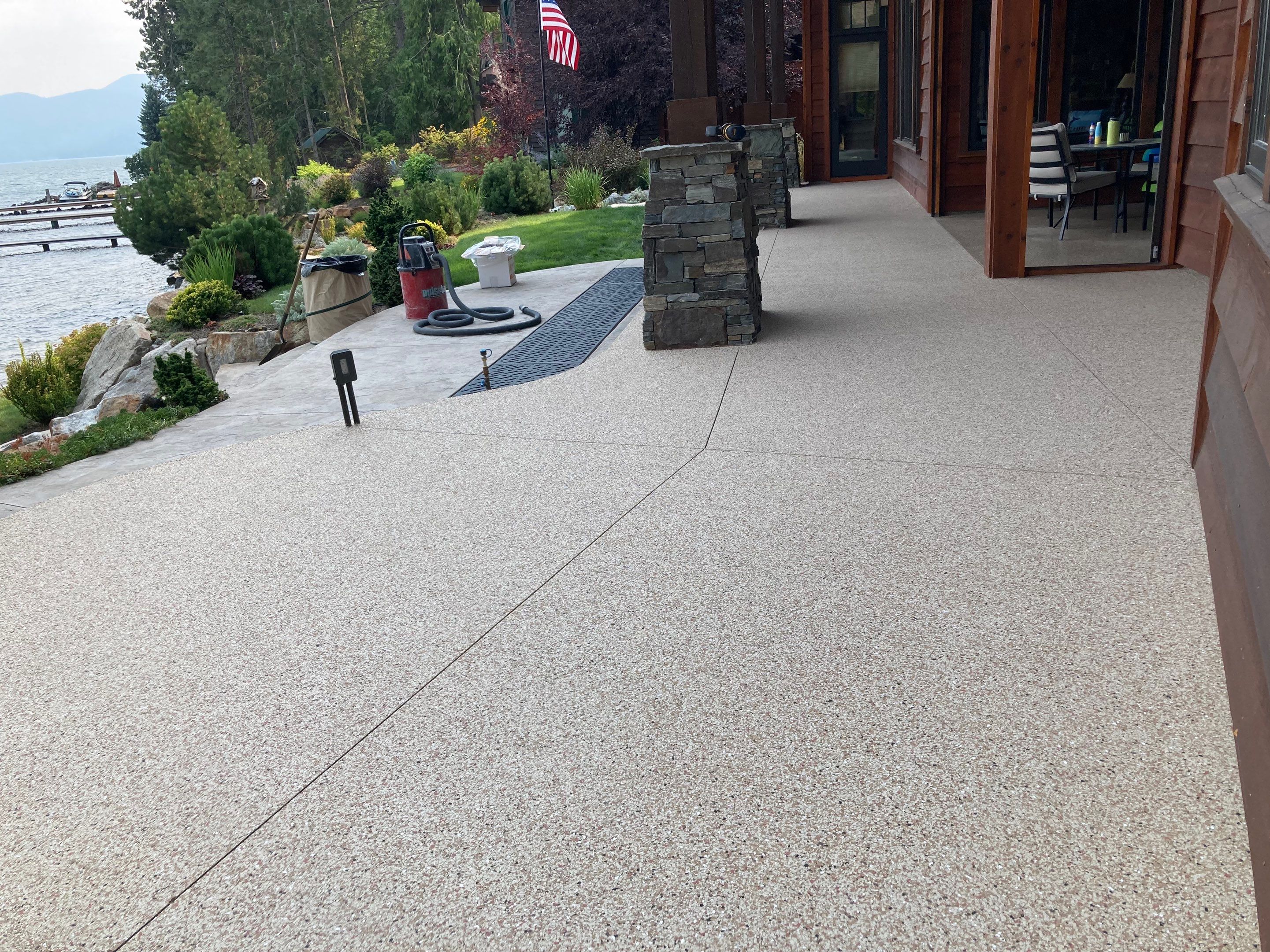 Patio and Walkway using Pecan and the Penntek Evolution Flooring System by Croc Coatings, LLC