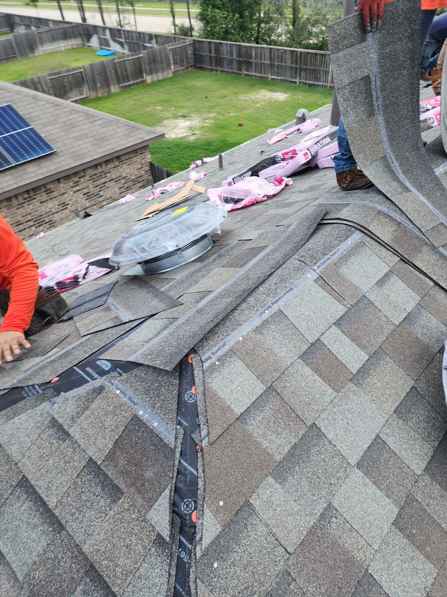 Residential Roofing Installation using Owen's Corning Duration (Lifetime) Shingles by Roof Repair Company