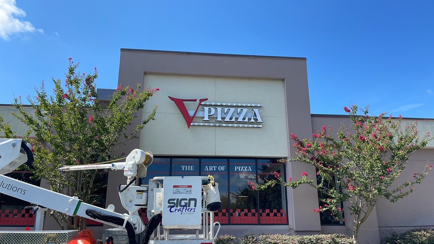 Channel Letters for V Pizza by SignCrafters
