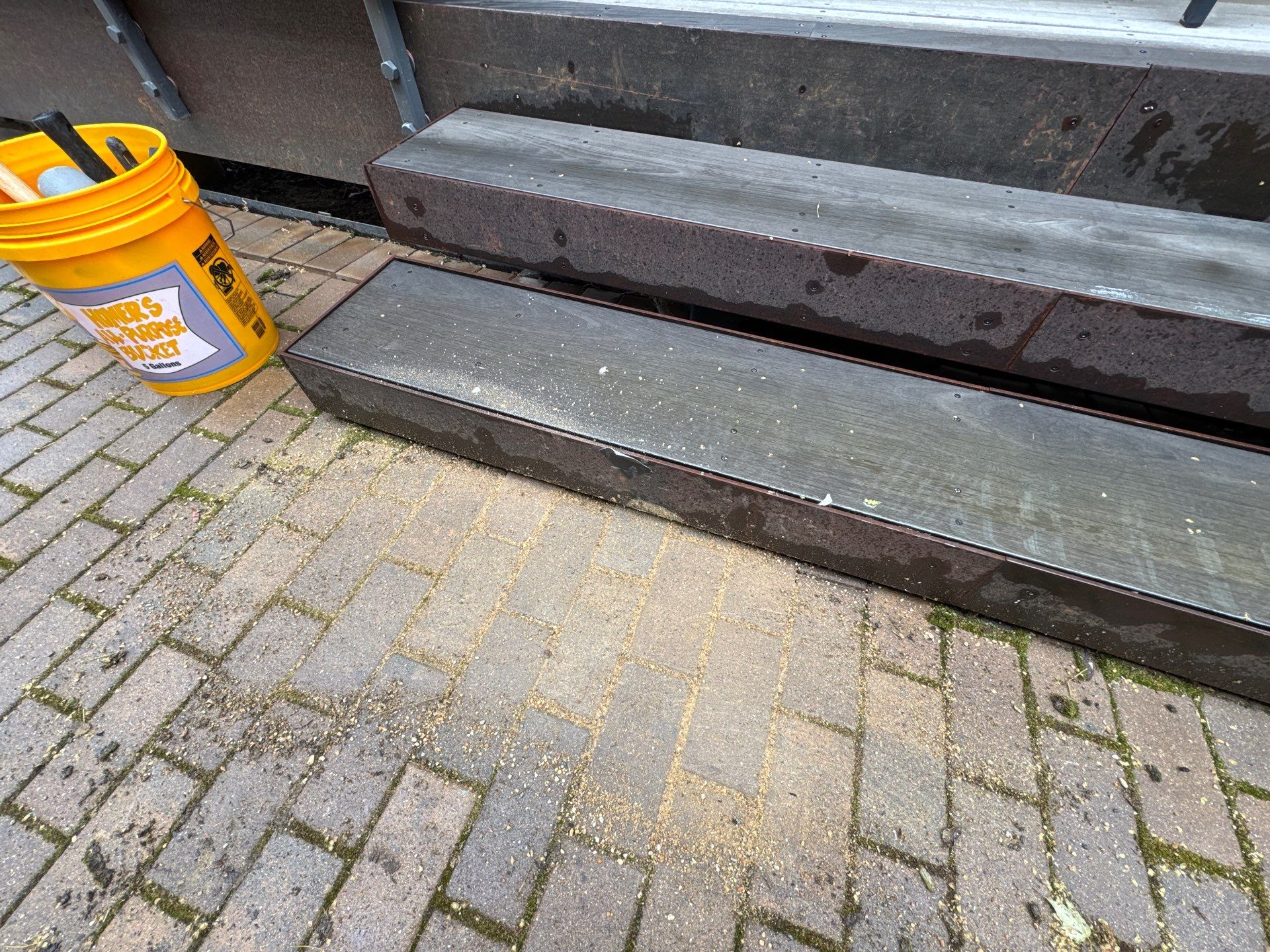 Brick paver repair, cleaning, sealing and poly sanding by Northern Power Washing LLC.