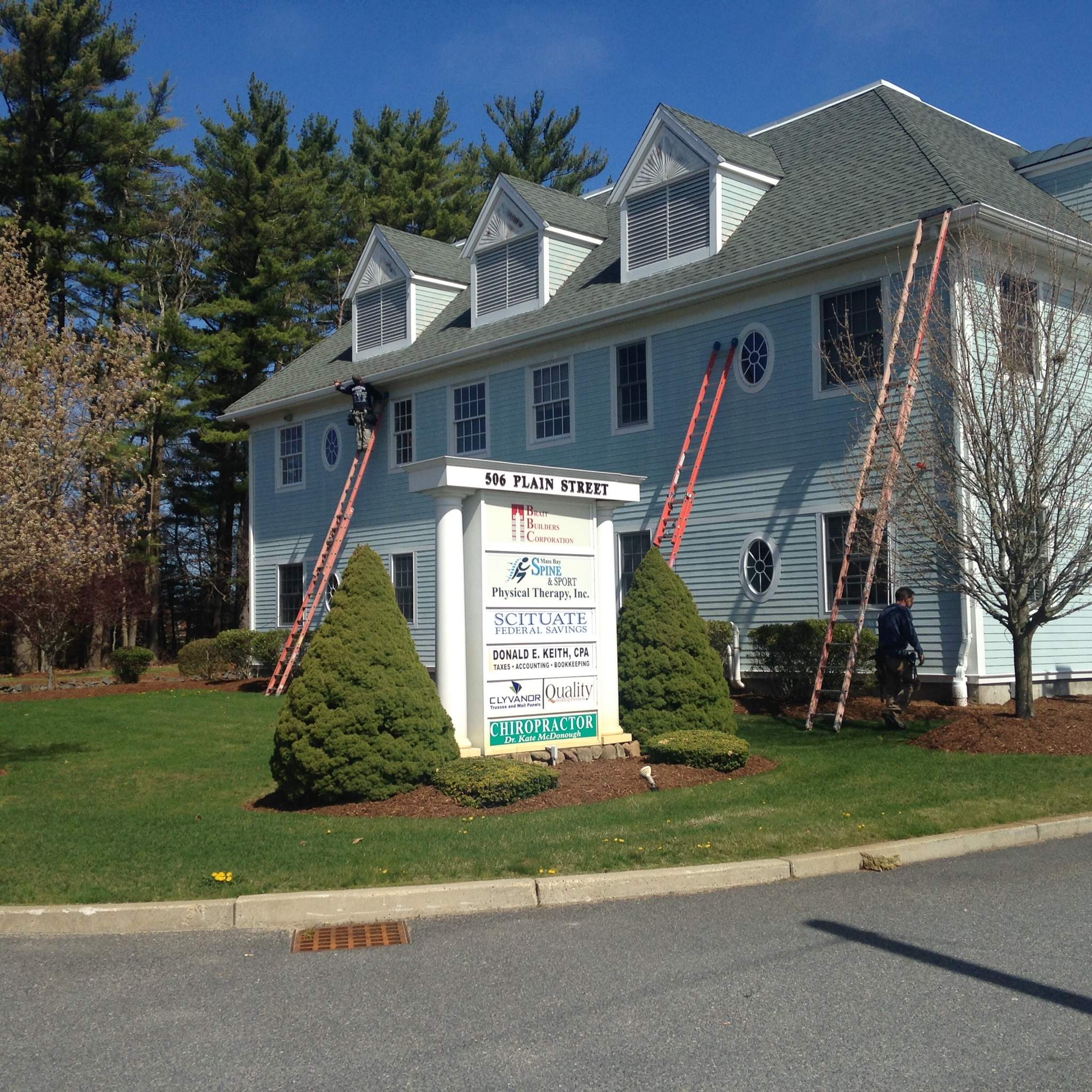 Seamless Commercial Gutter Replacement at Scituate Federal Bank in Marshfield, Ma by Gutter Pro Enterprises