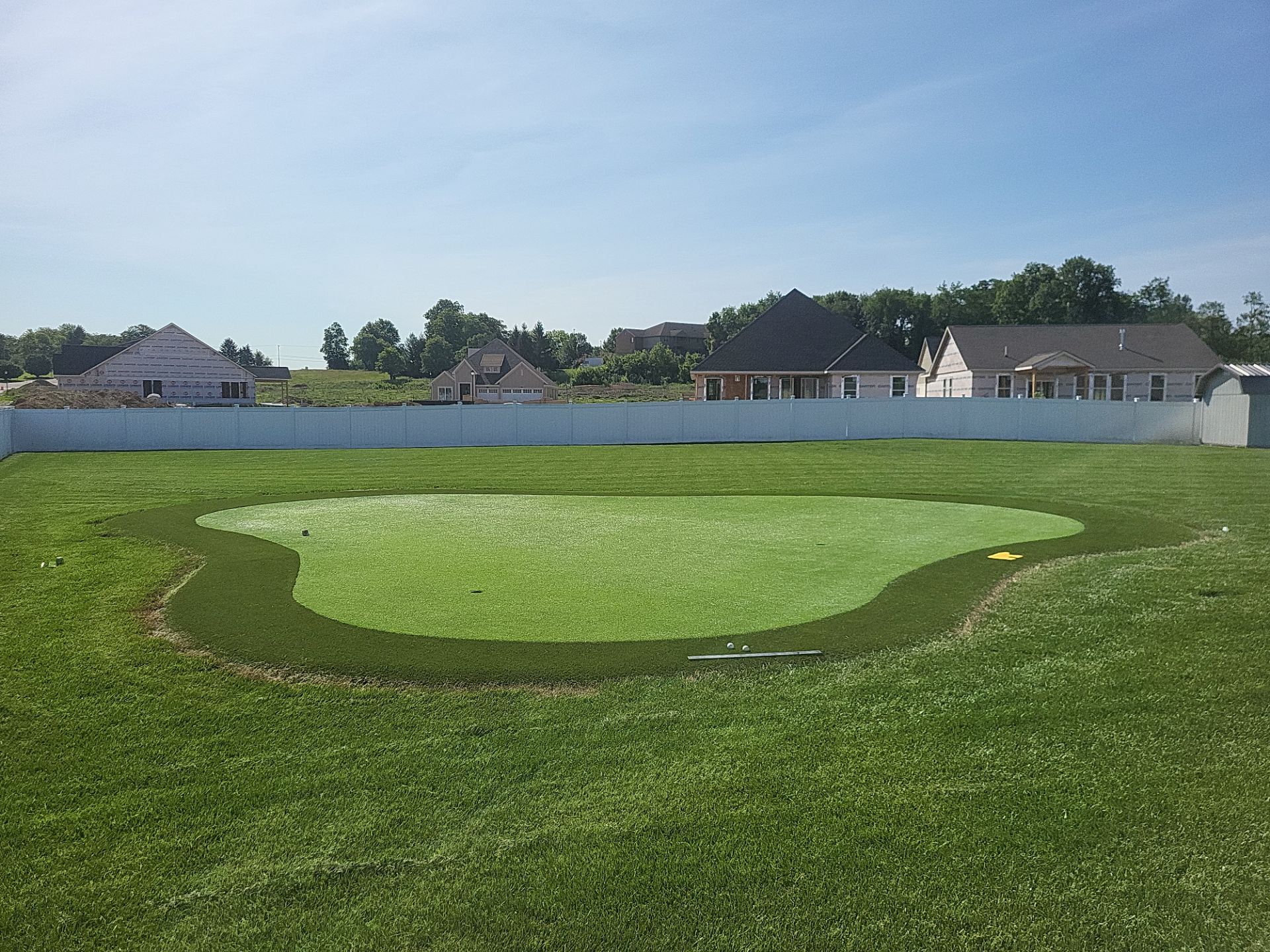 Custom Residential Synthetic Putting Green Installation in Xenia, Ohio by Southwest Greens Midwest