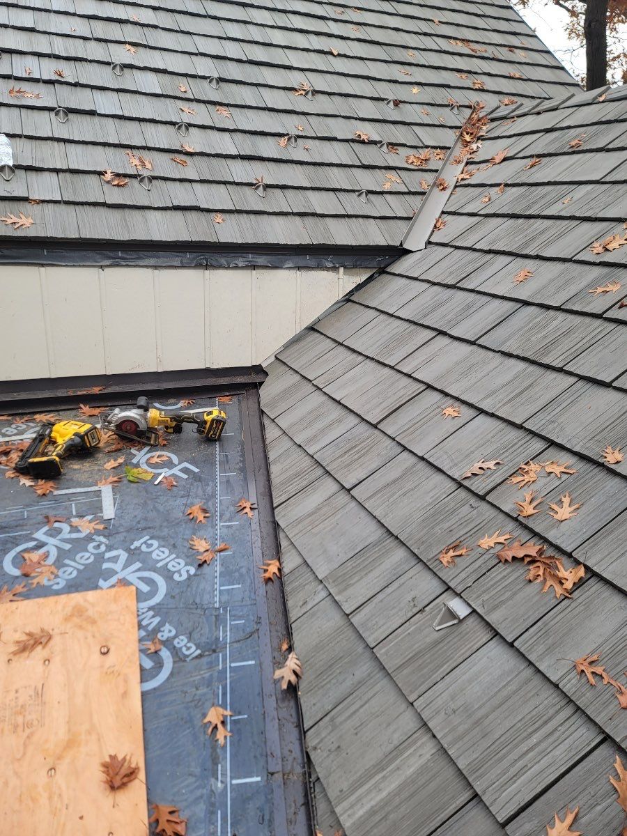 Brava Shake Roof Installation with Aluminum Gutters by Custom Installations