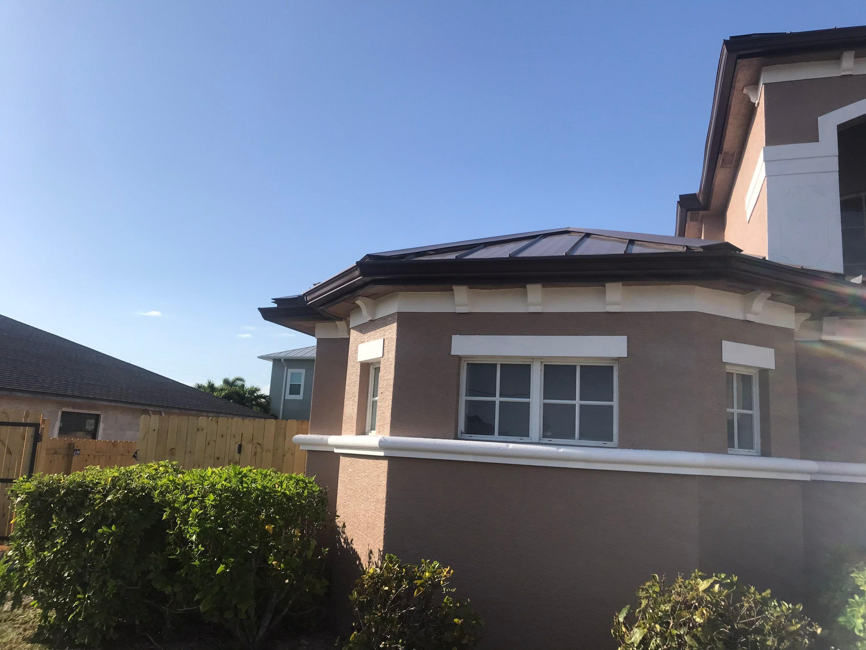 Brown Seamless Gutters using Royal Brown in Cape Coral by Gutter Professors
