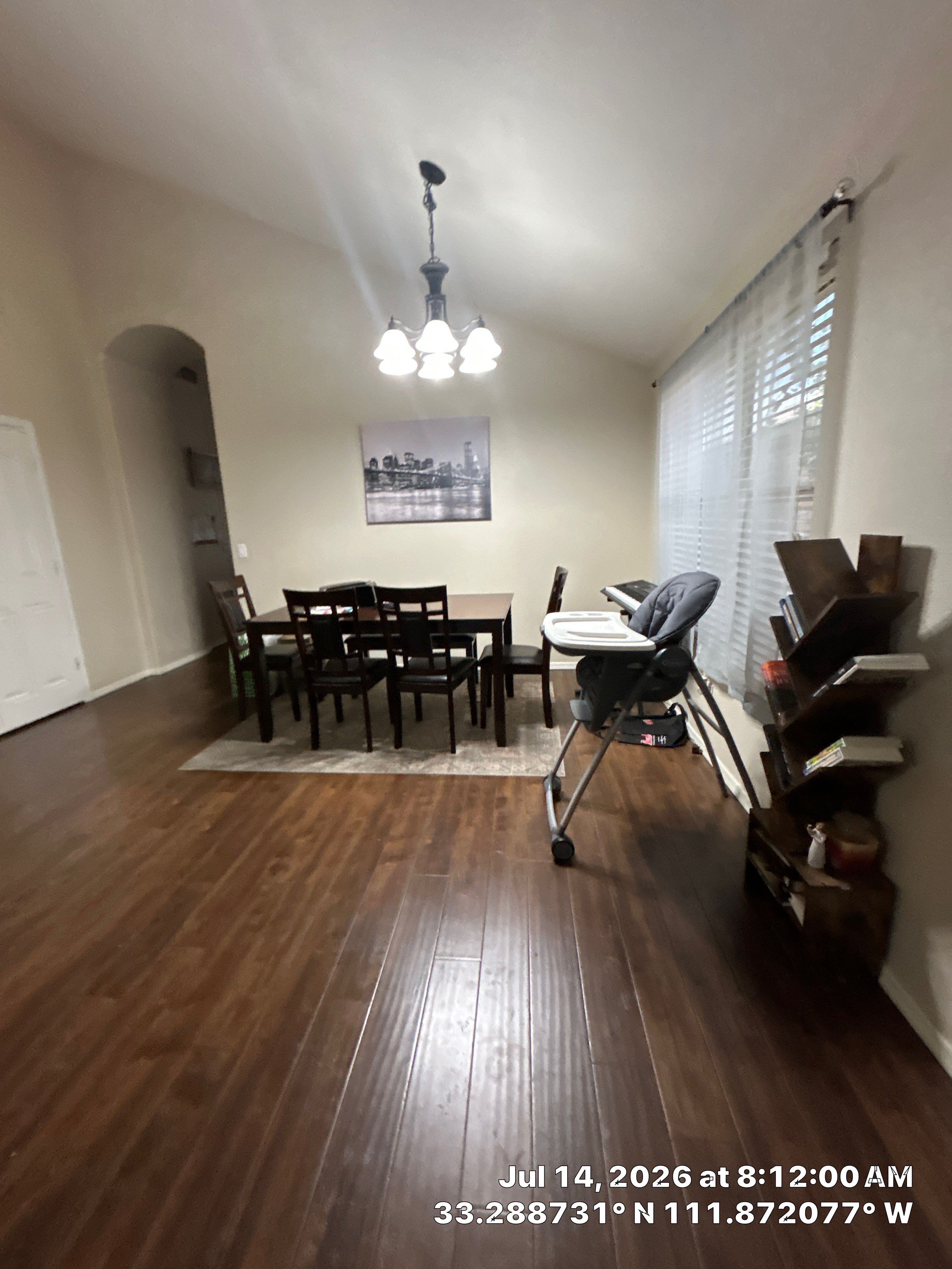 Modern Dining Room Renovation Featuring Wood Look Plank Flooring in Chandler by CompanyCam Sales Demo