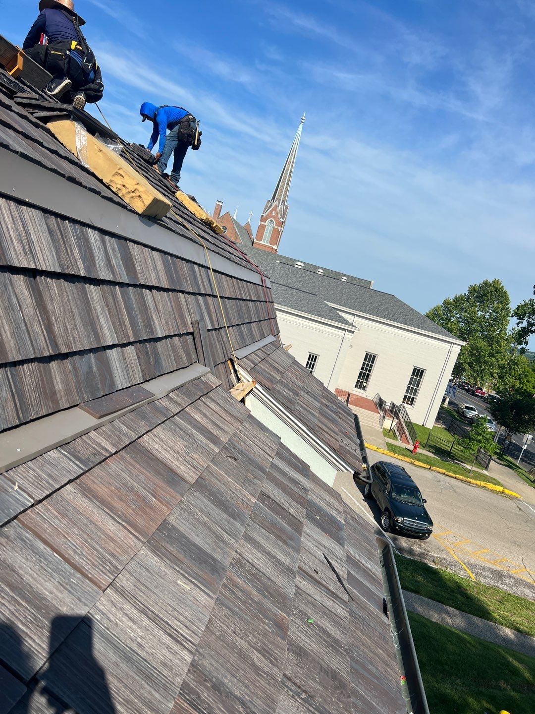 Slate removal/Cedar Shake replacement by Storm Contracting 