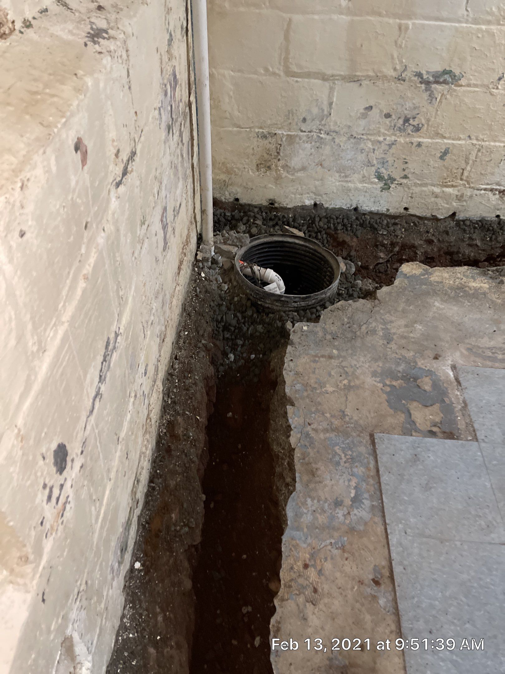 Interior French Drain Job in Bloomfield, NJ by Pure Service Pro, LLC 