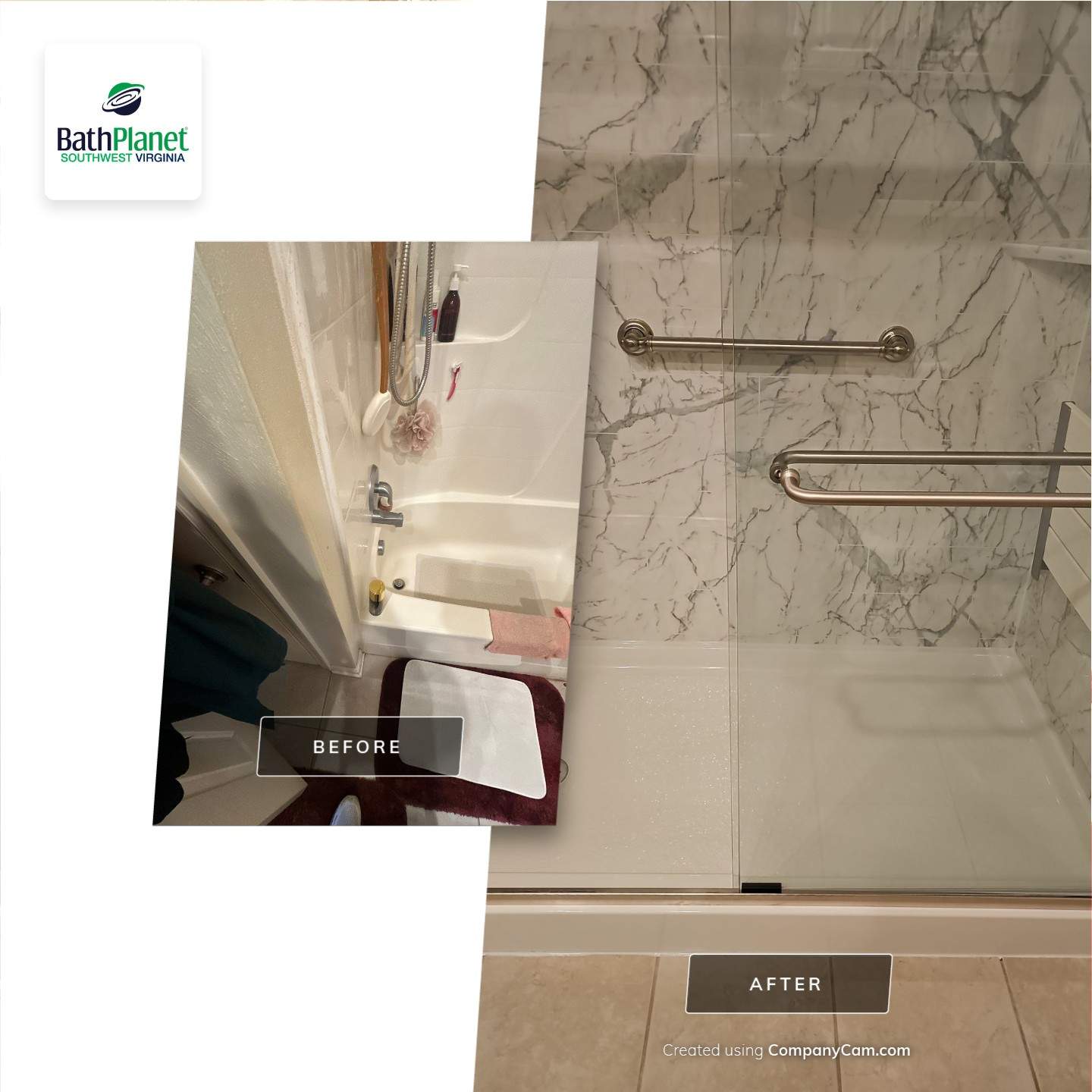 Tub to Shower by BathPlanet SW Virginia