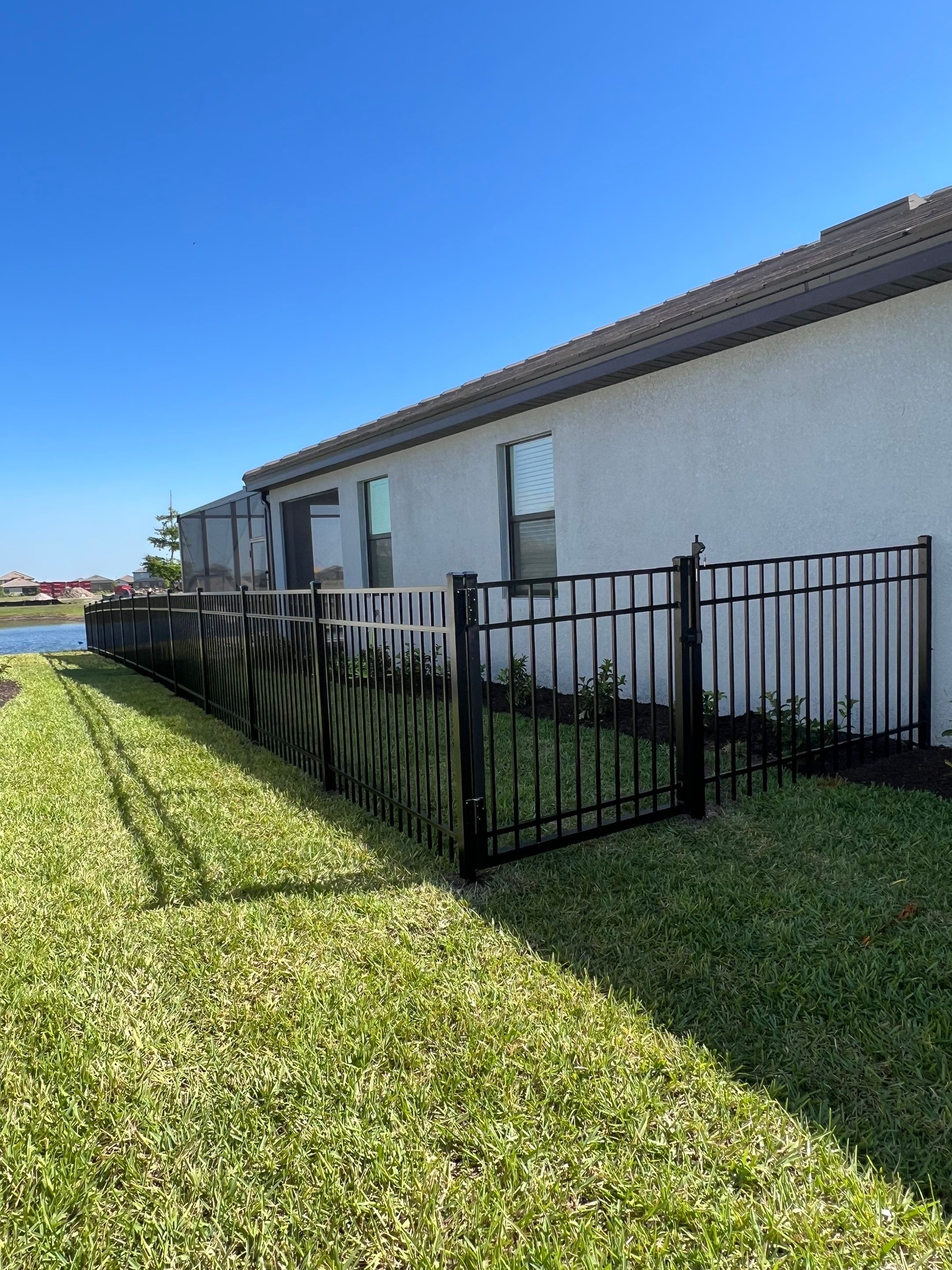 Aluminum Fence Installation using Black 3 Rail Aluminum Fence by Asap fence and gates, LLC