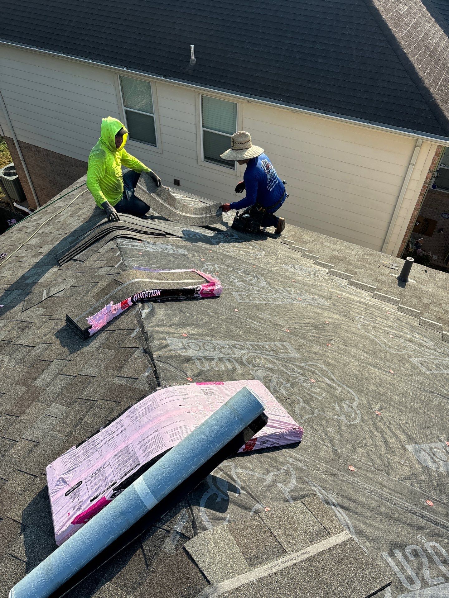Residential Roofing Installation using Owen's Corning Duration (Lifetime) Shingles by Roof Repair Company
