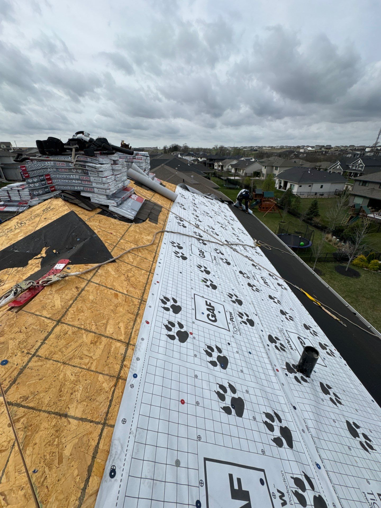 Residential Roof Restoration and Interior Ceiling Leak Repair in Omaha by Crows Roofing LLC